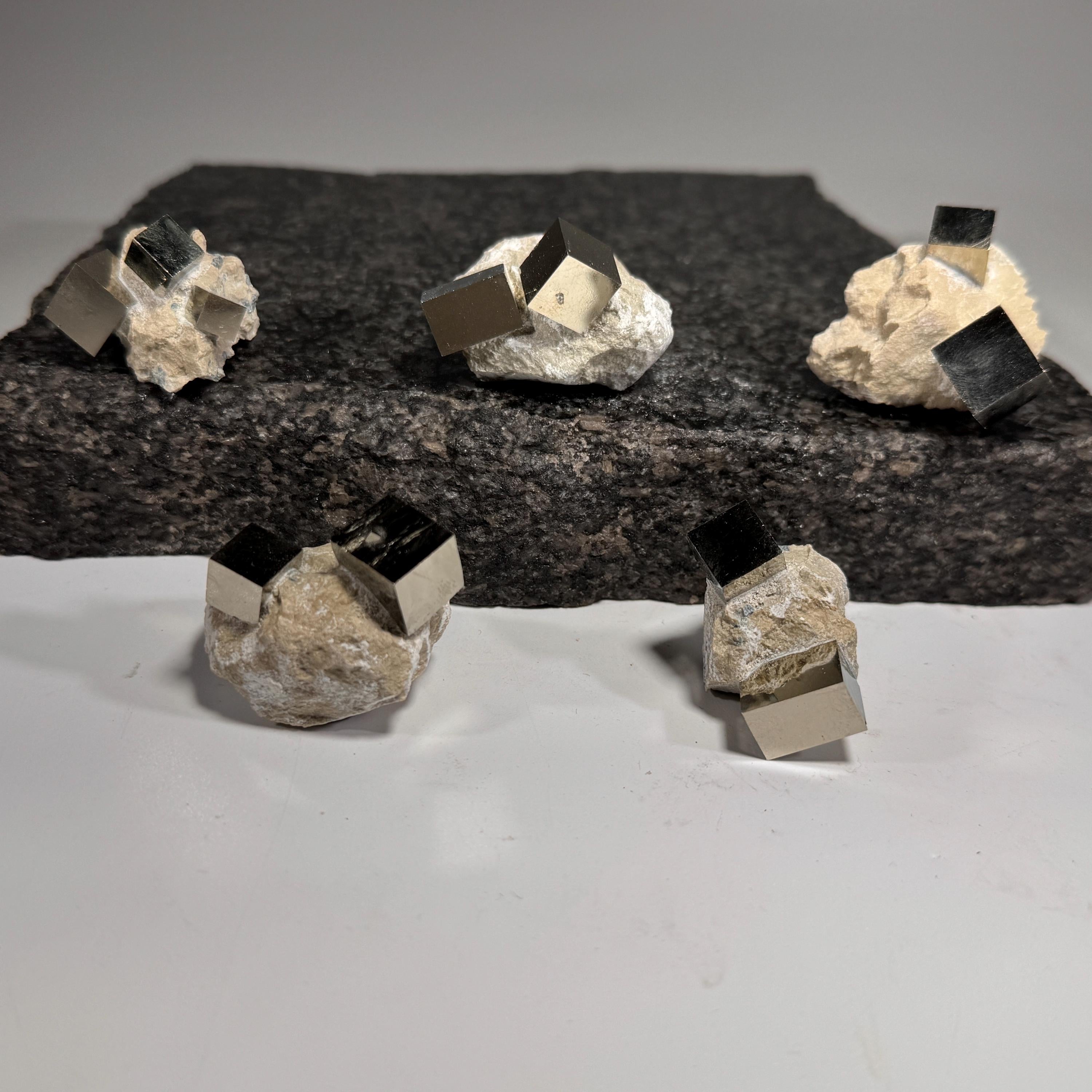 [shopname] - Pyrite cube cluster in matrix, rock decor
