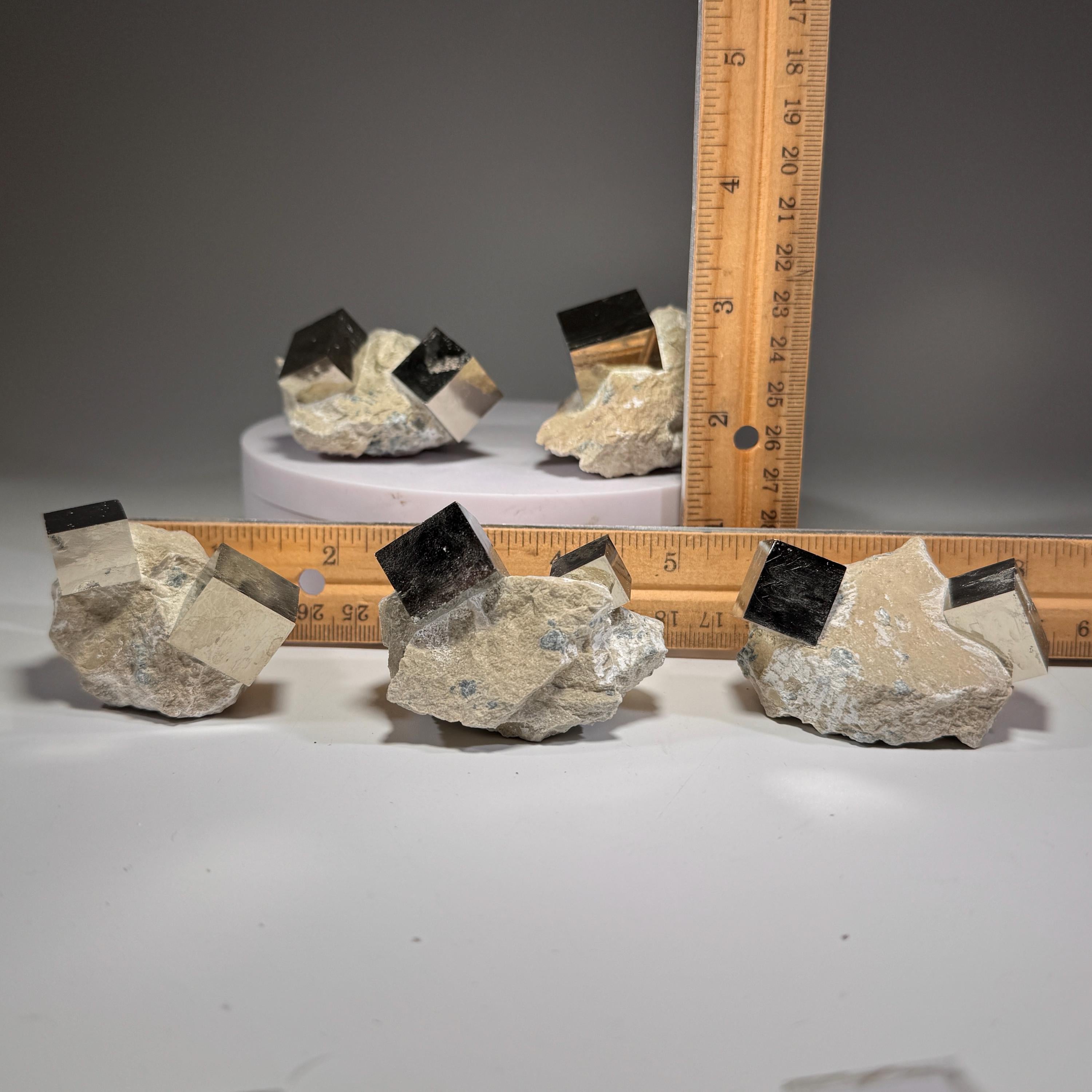 [shopname] - Medium size Pyrite cube crystals in Matrix, rock decor