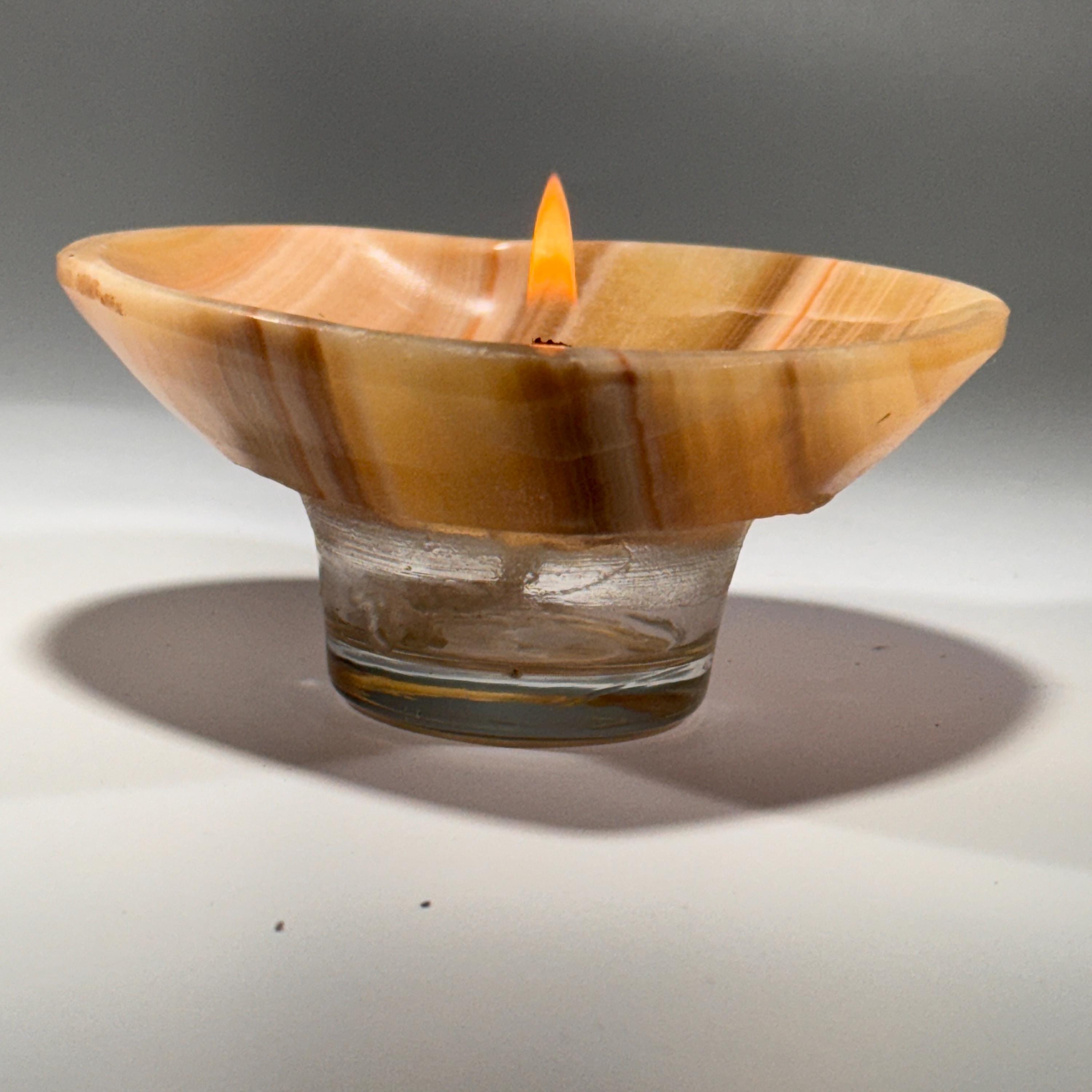 [shopname] - Rock Candle - Onyx Heart, rock decor