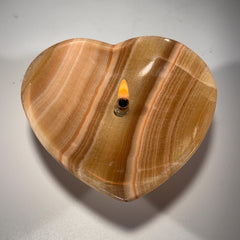[shopname] - Rock Candle - Onyx Heart, rock decor