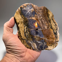 [shopname] - Rock Candle - Purple Agate | stone decor for new textures in your home decor, rock decor