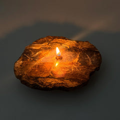 [shopname] - Rock Candle - Purple Agate | stone decor for new textures in your home decor, rock decor