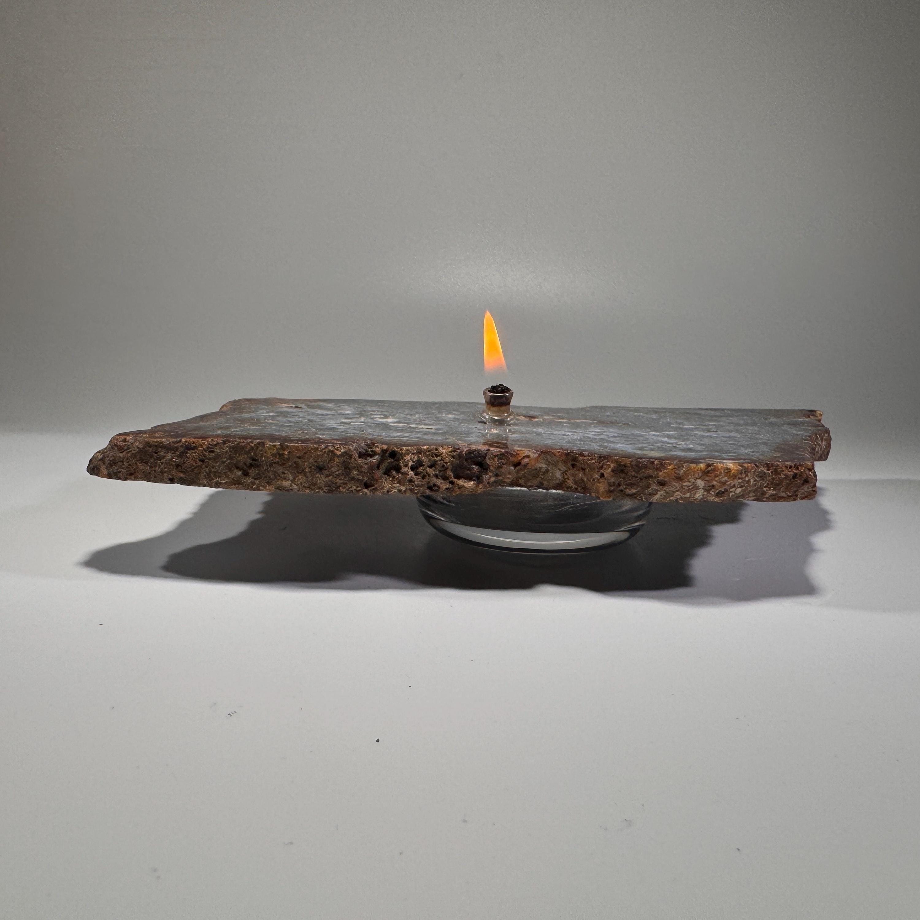 [shopname] - Rock Candle, Marcasite | rustic home decor for rock or candle lover, rock decor
