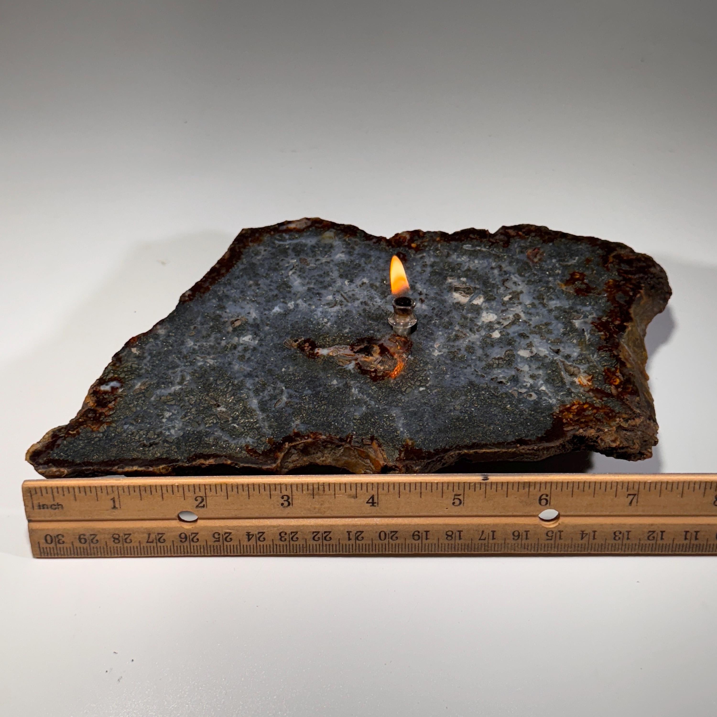 [shopname] - Rock Candle, Marcasite | rustic home decor for rock or candle lover, rock decor