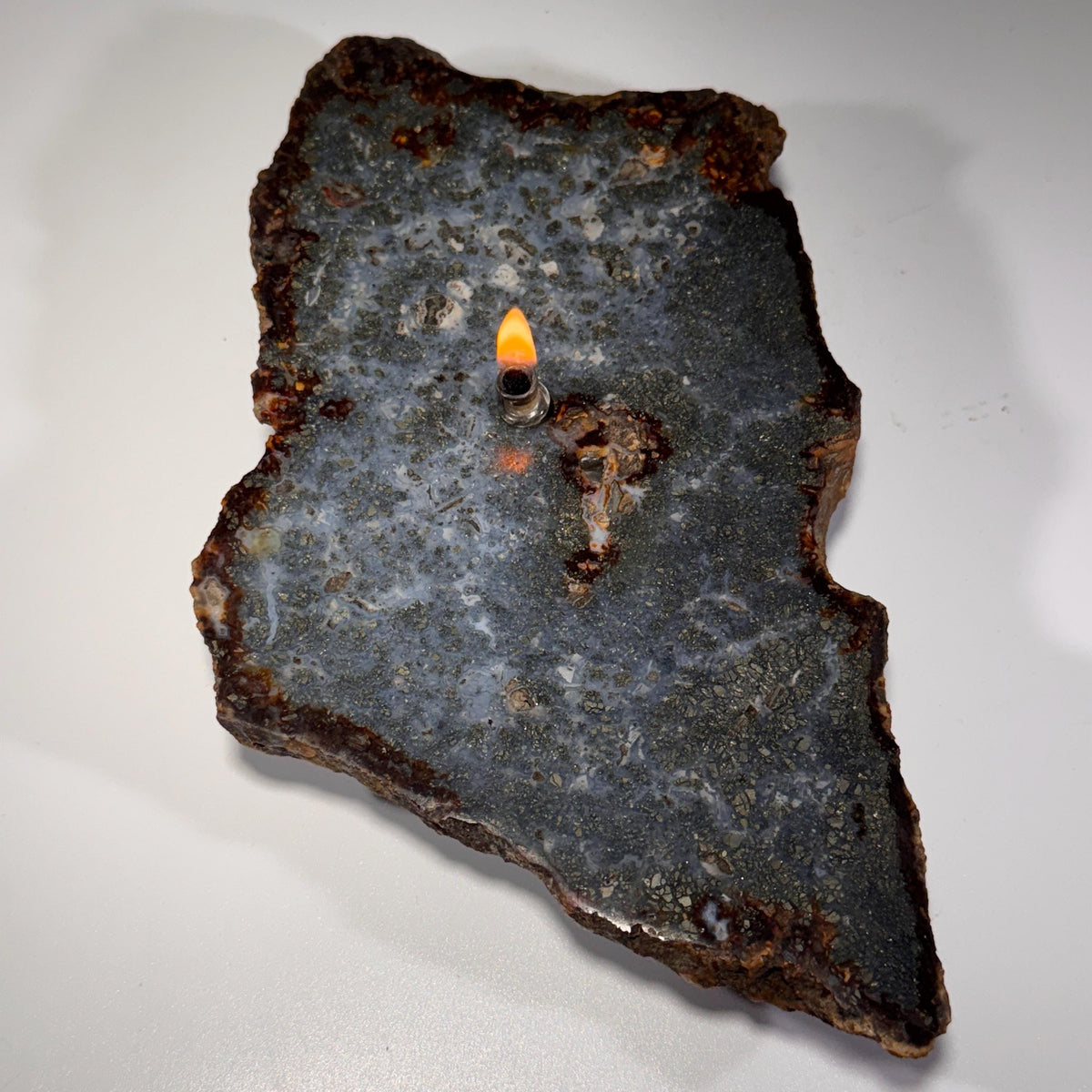 [shopname] - Rock Candle, Marcasite | rustic home decor for rock or candle lover, rock decor