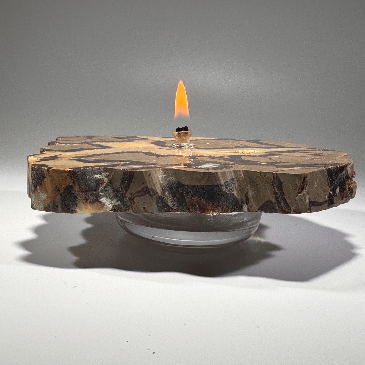 [shopname] - Septarian Stone Rock Candle, rock decor