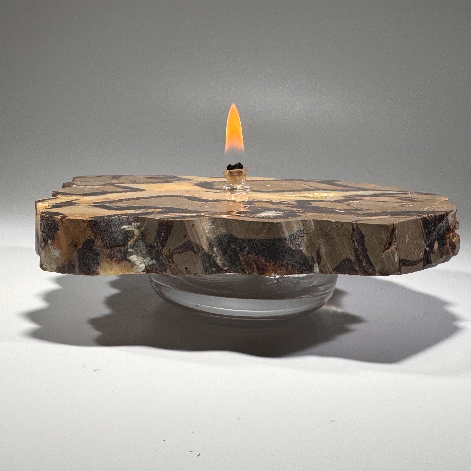 [shopname] - Septarian Stone Rock Candle, rock decor
