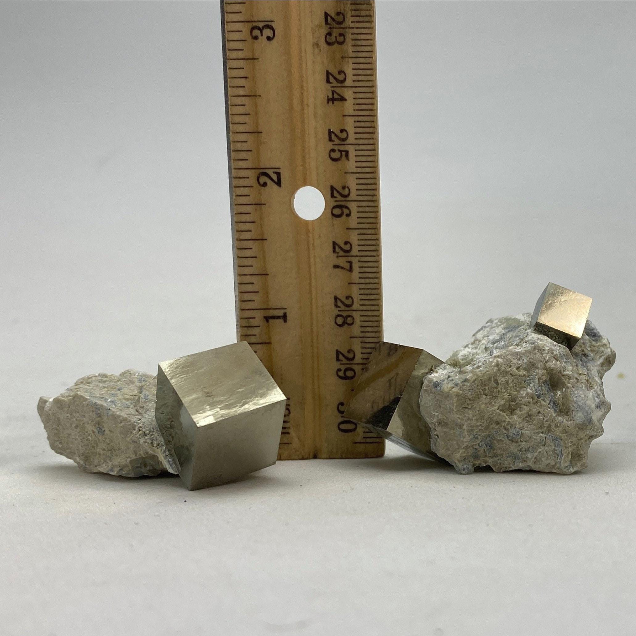 [shopname] - Small Pyrite cube crystals in Matrix from Navajun Spain, rock decor