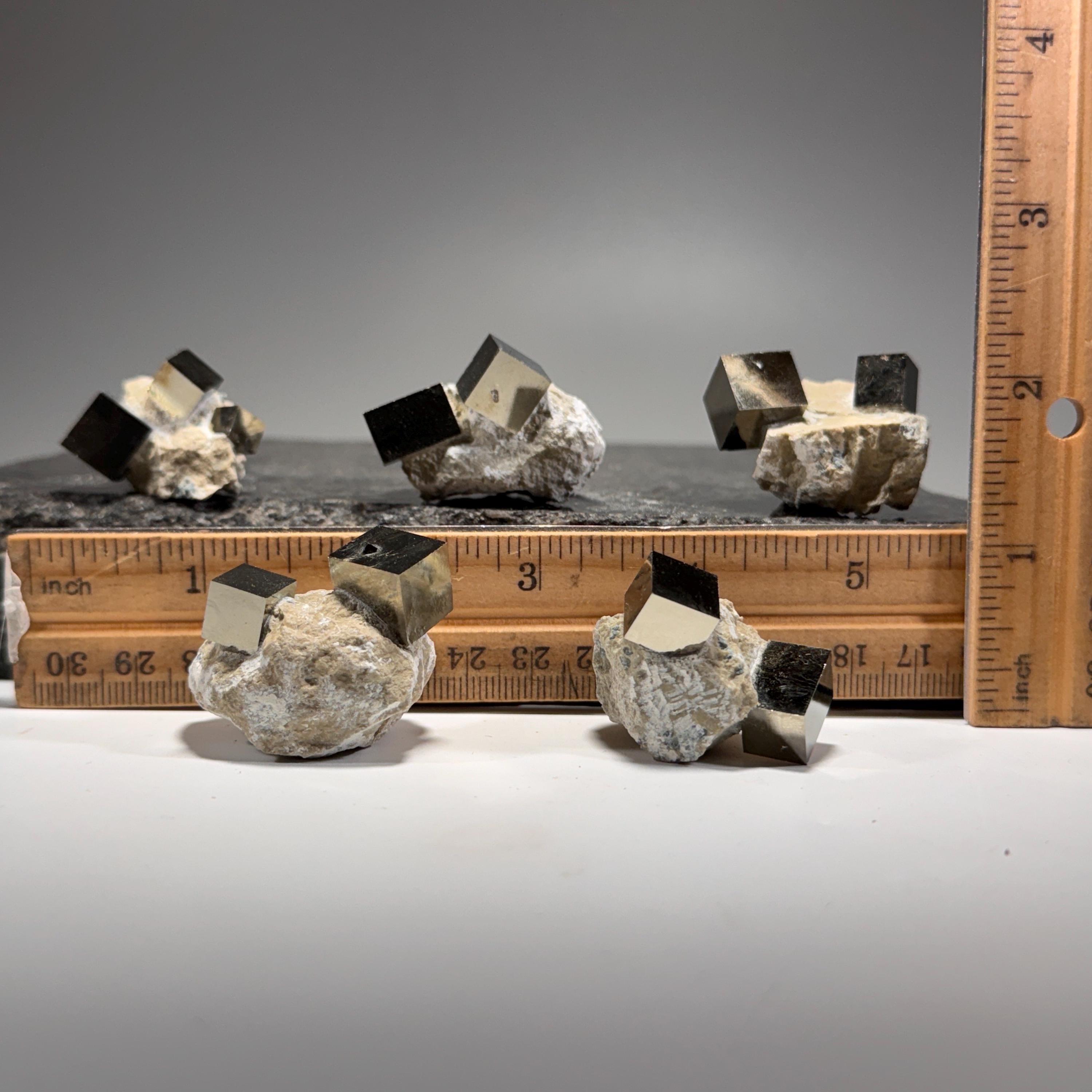 [shopname] - Pyrite cube cluster in matrix, rock decor