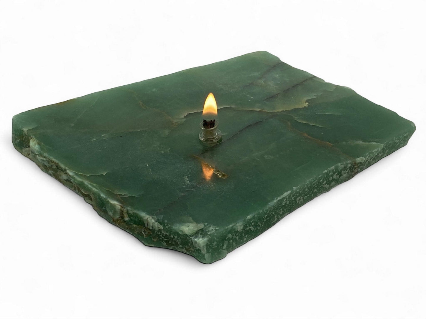 [shopname] - Green Quartz Rock Oil Candle Gift Box, rock decor