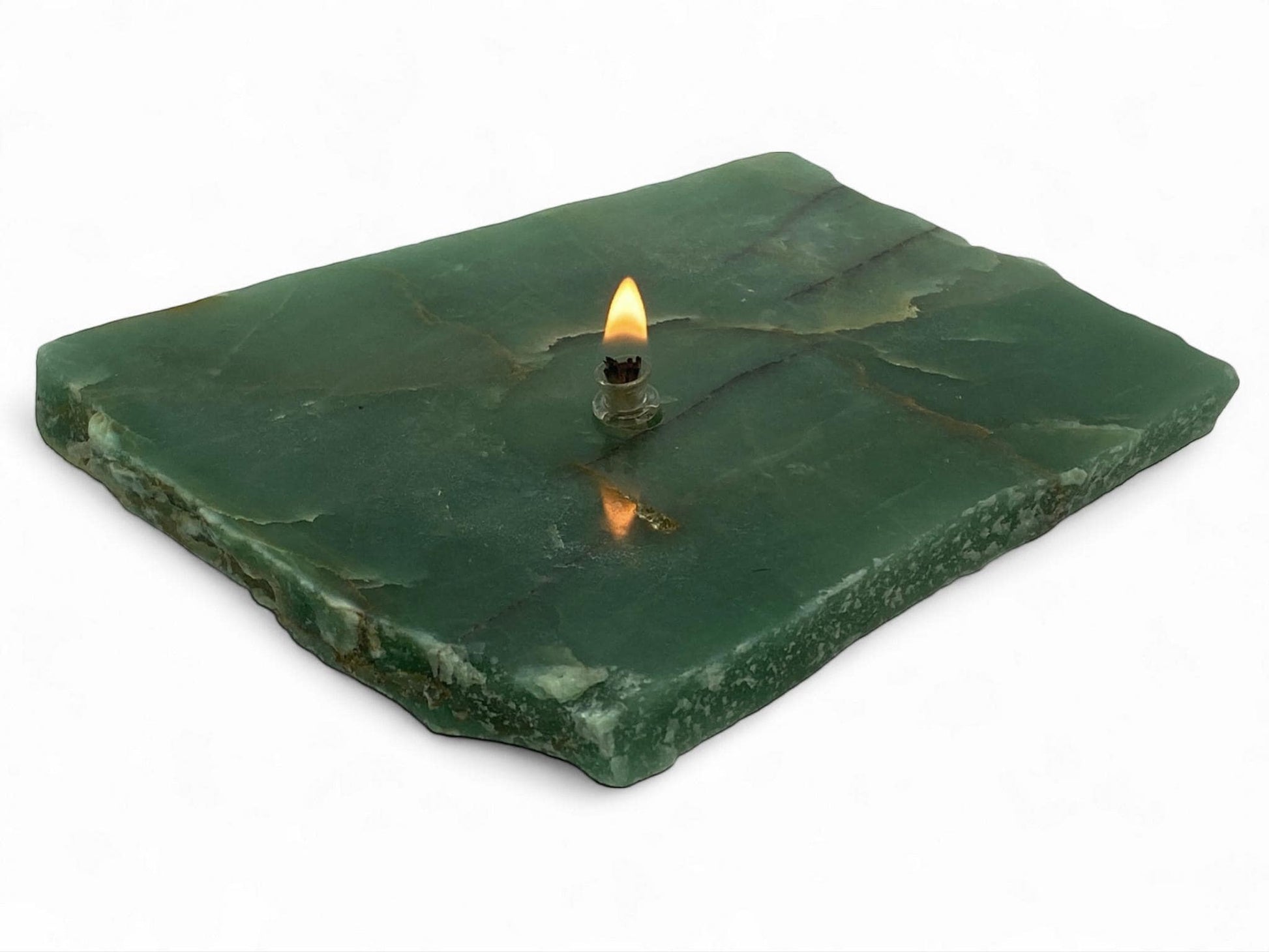 [shopname] - Green Quartz Rock Oil Candle Gift Box, rock decor