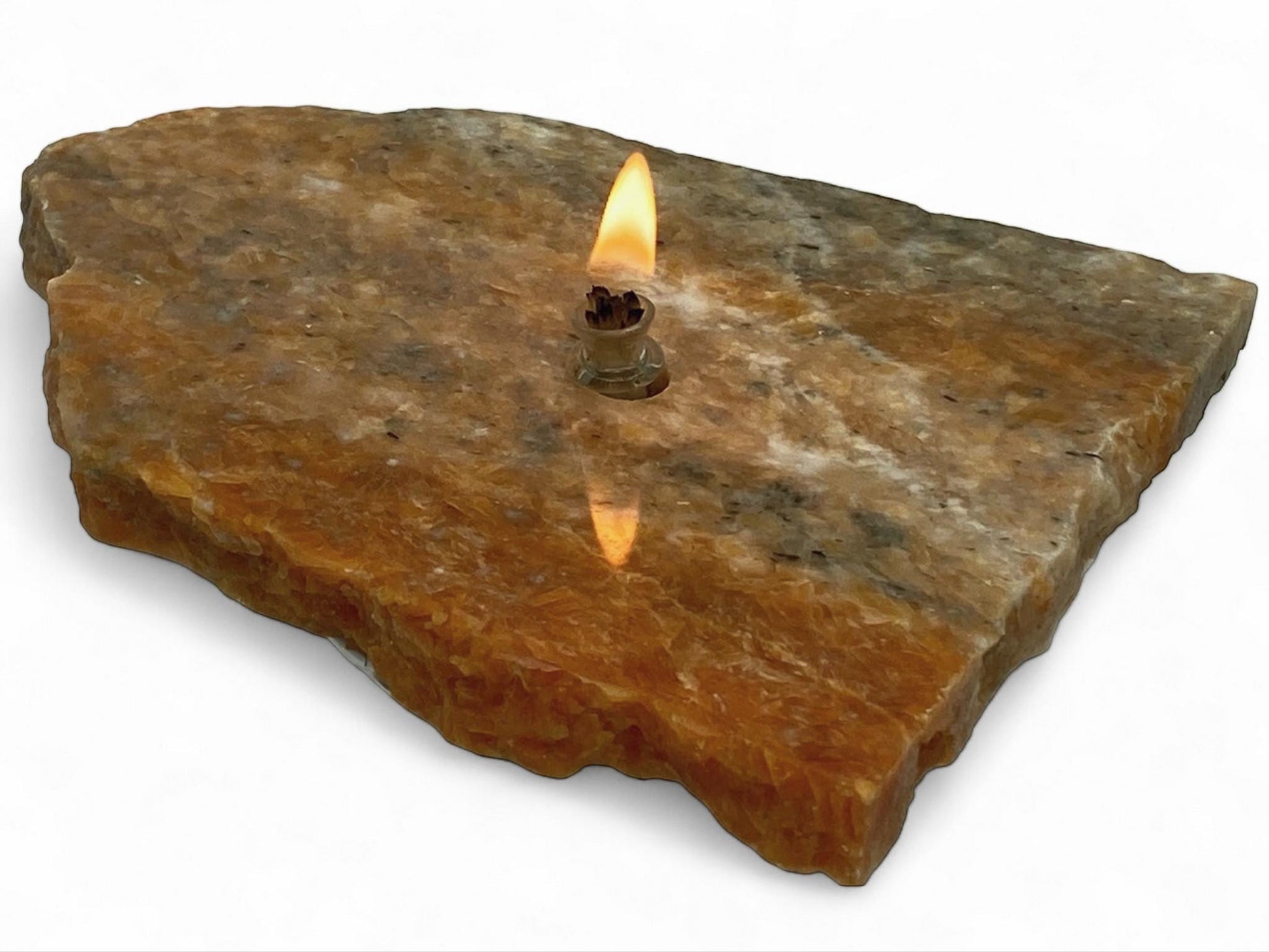 [shopname] - Orchid Calcite Rock Oil Lamp Gift Box, rock decor