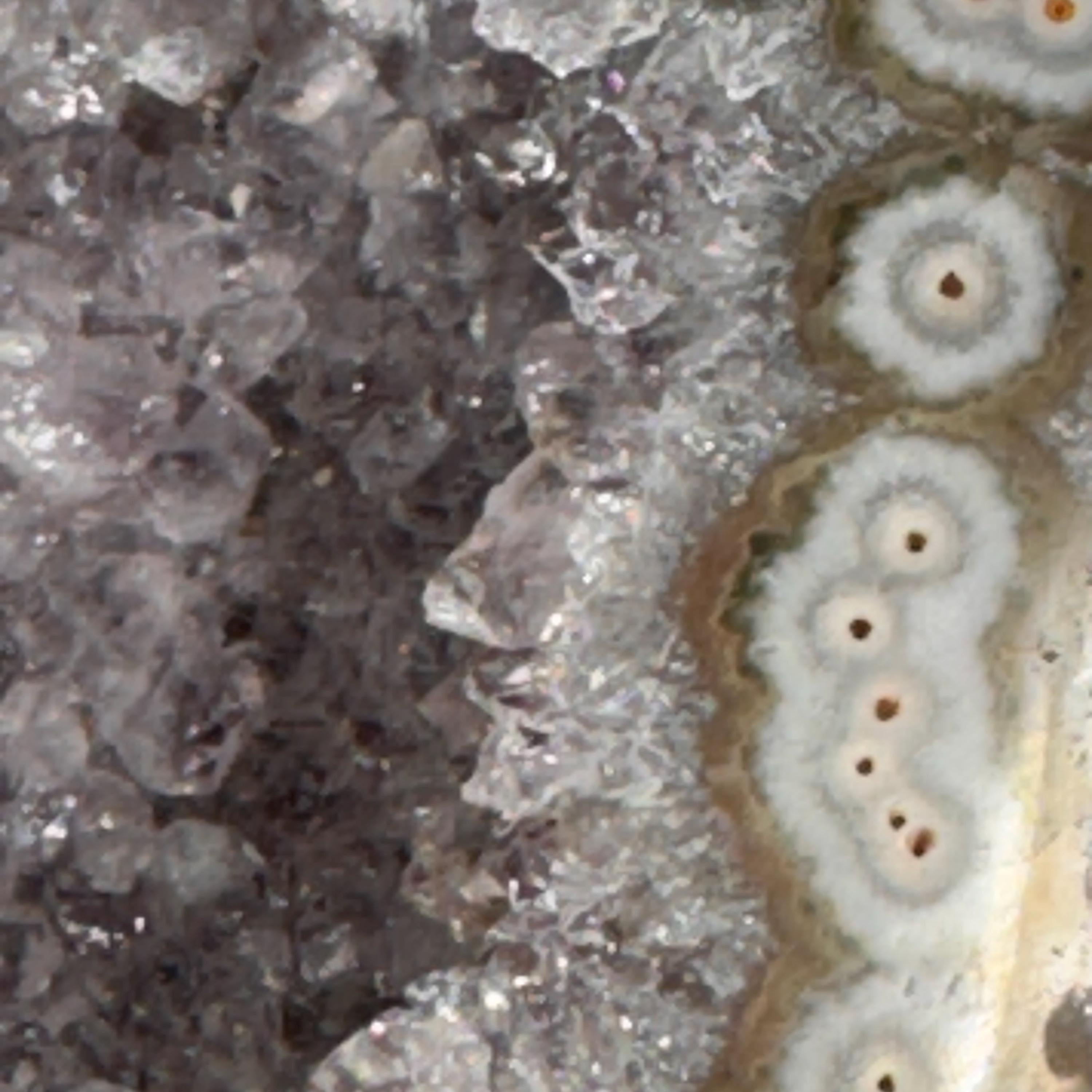 [shopname] - Amethyst Heart Carving | Polished Purple Crystal from Uruguay with stalactite eyes, rock decor