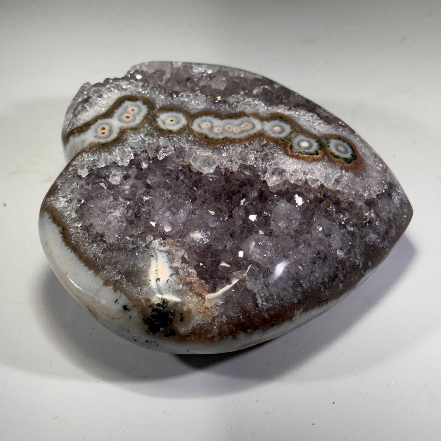 [shopname] - Amethyst Heart Carving, rock decor