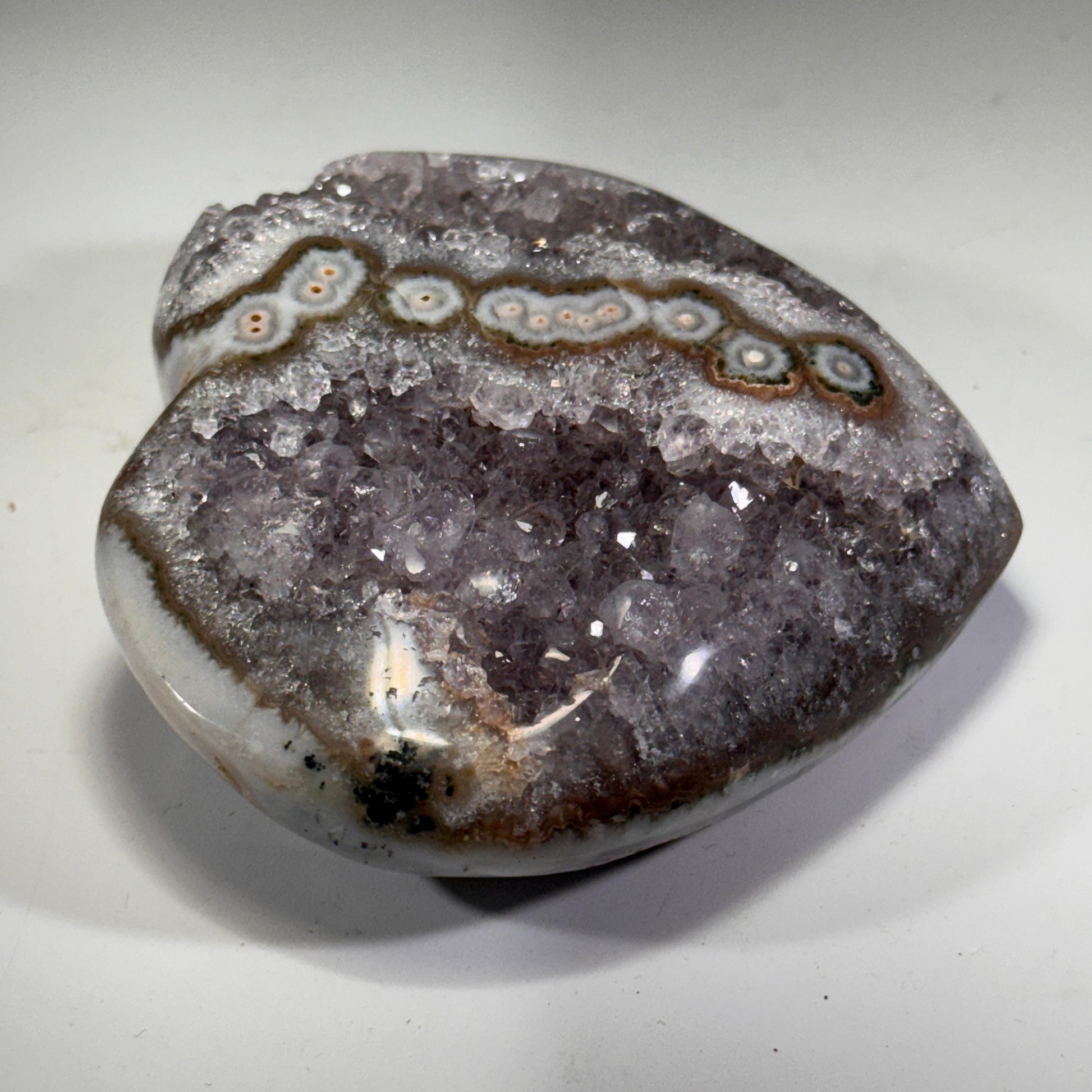 [shopname] - Amethyst Heart Carving, rock decor