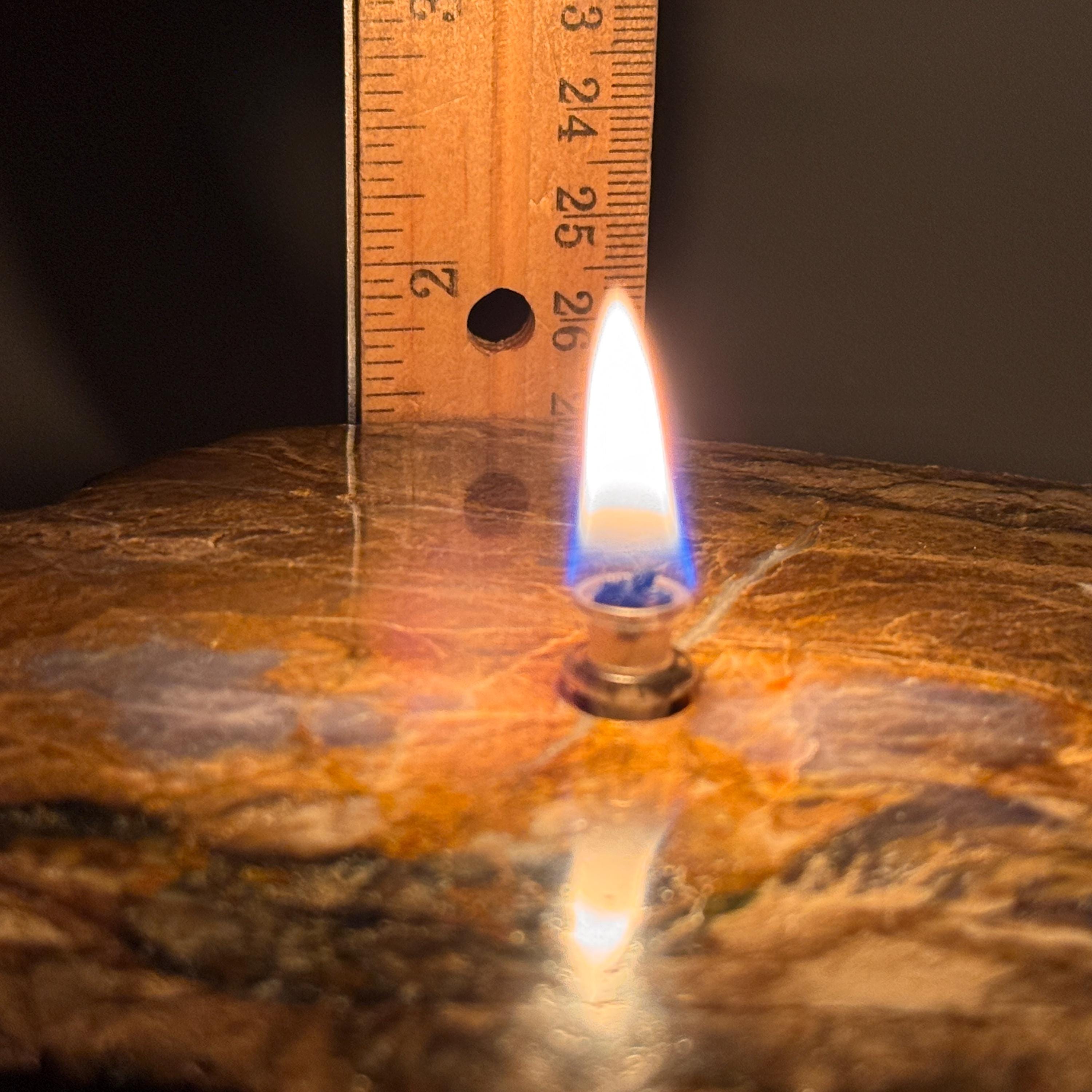 [shopname] - Purple Agate Rock Candle | Natural Stone Oil Lamp with Fiberglass Wick, rock decor