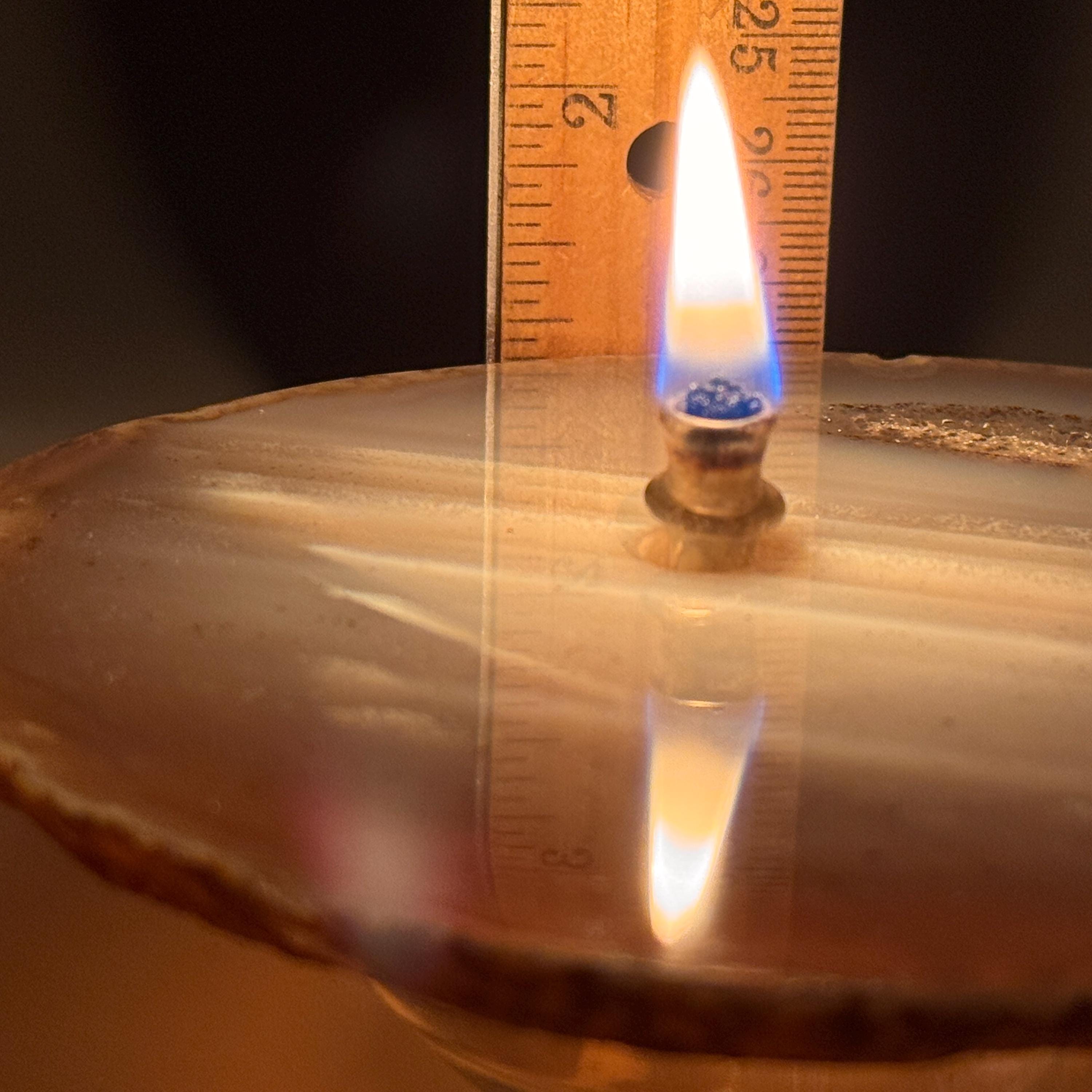 [shopname] - Agate Geode Oil Candle | Brazilian Slice Rock Lamp, Read Description, rock decor