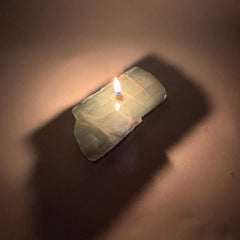 [shopname] - Rock Oil Candle - green quartz, rock decor