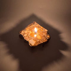 [shopname] - Rock Candle - Spotted Agate, rock decor
