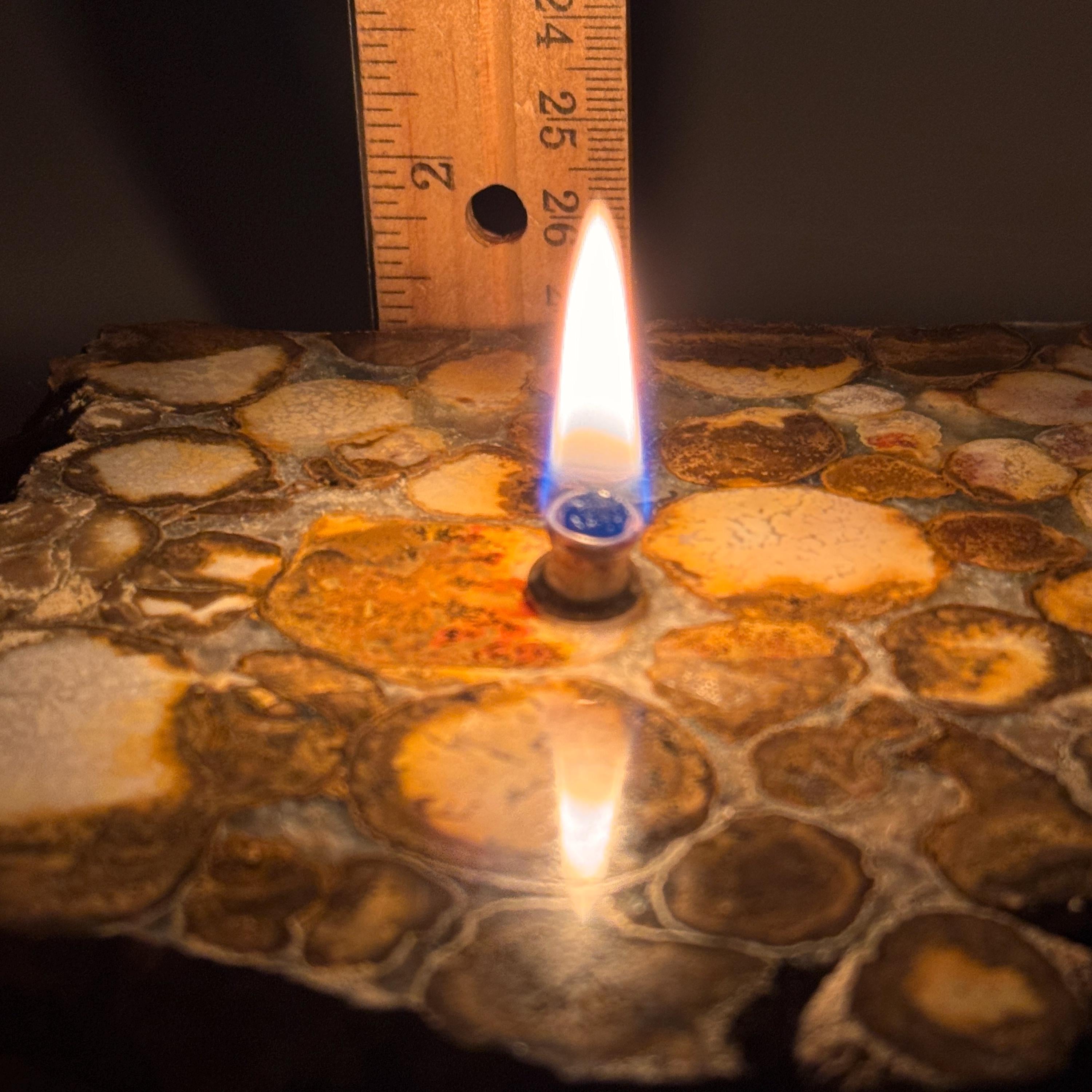 [shopname] - Rock Candle - Spotted Agate, rock decor