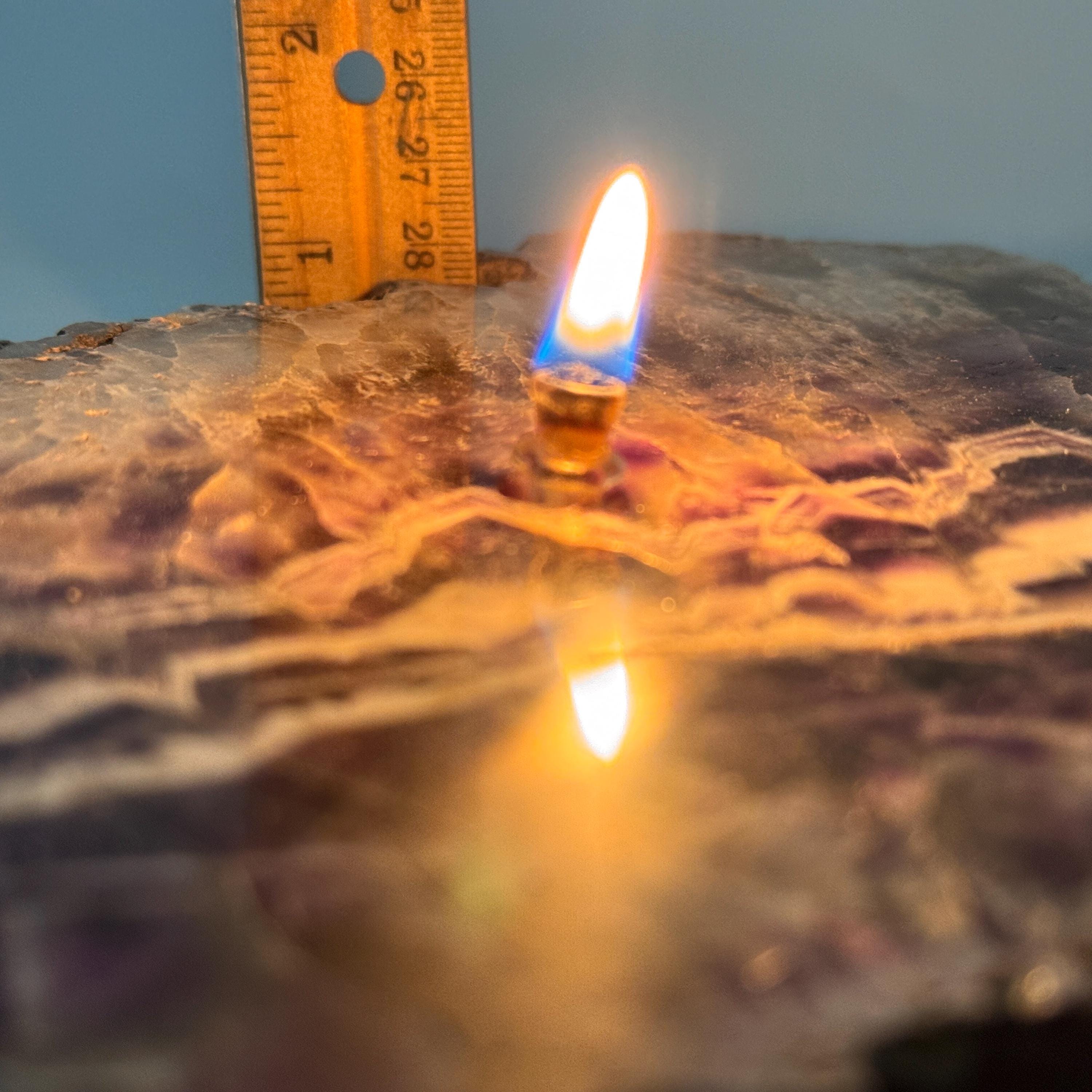[shopname] - Rock oil lamp, Amethyst geode slab, rock decor