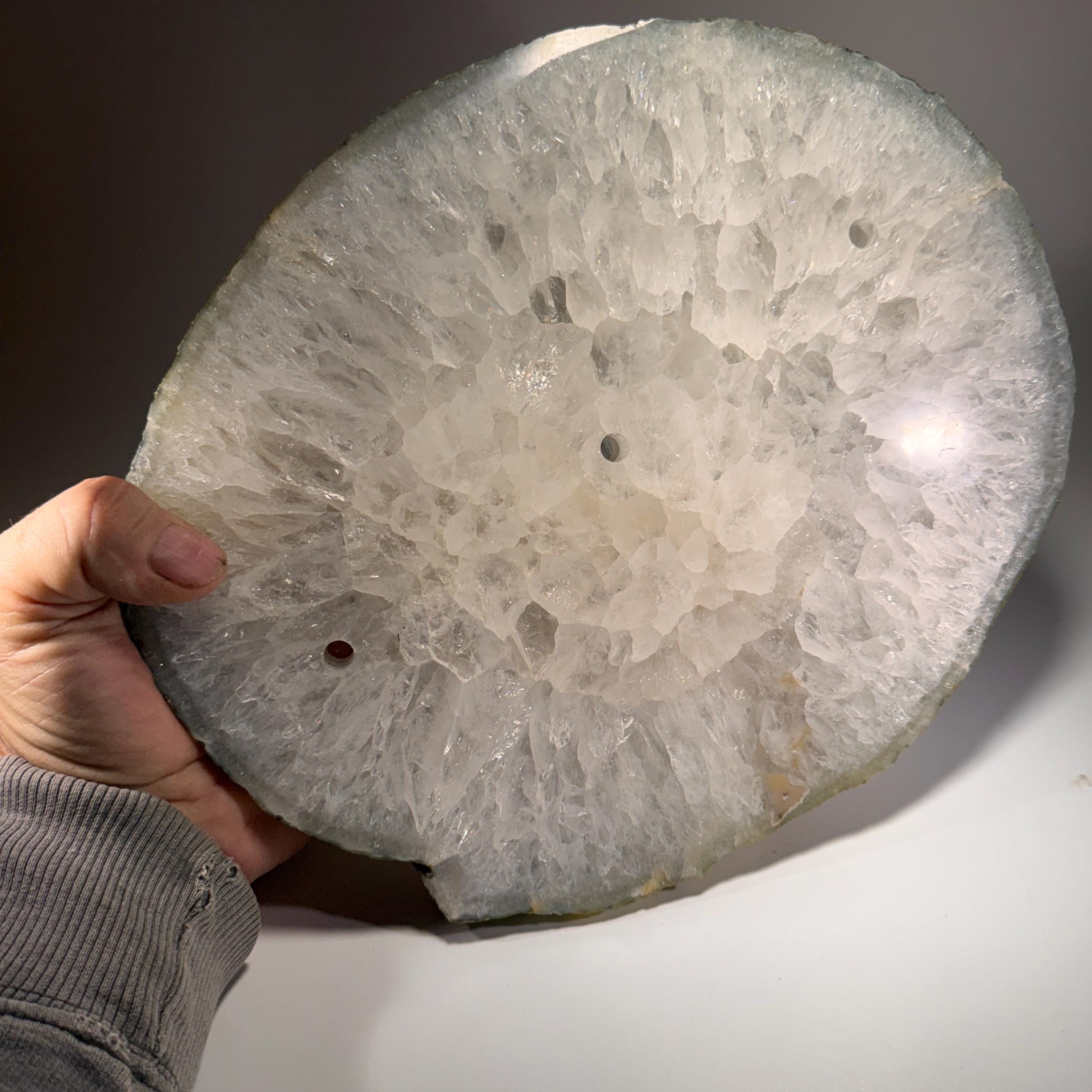 [shopname] - Rock Candle - Large Agate Slab, rock decor