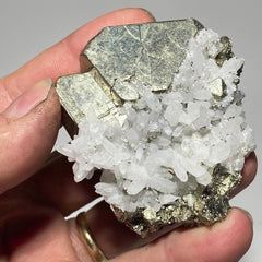 [shopname] - Pyrite and Quartz cluster, rock decor