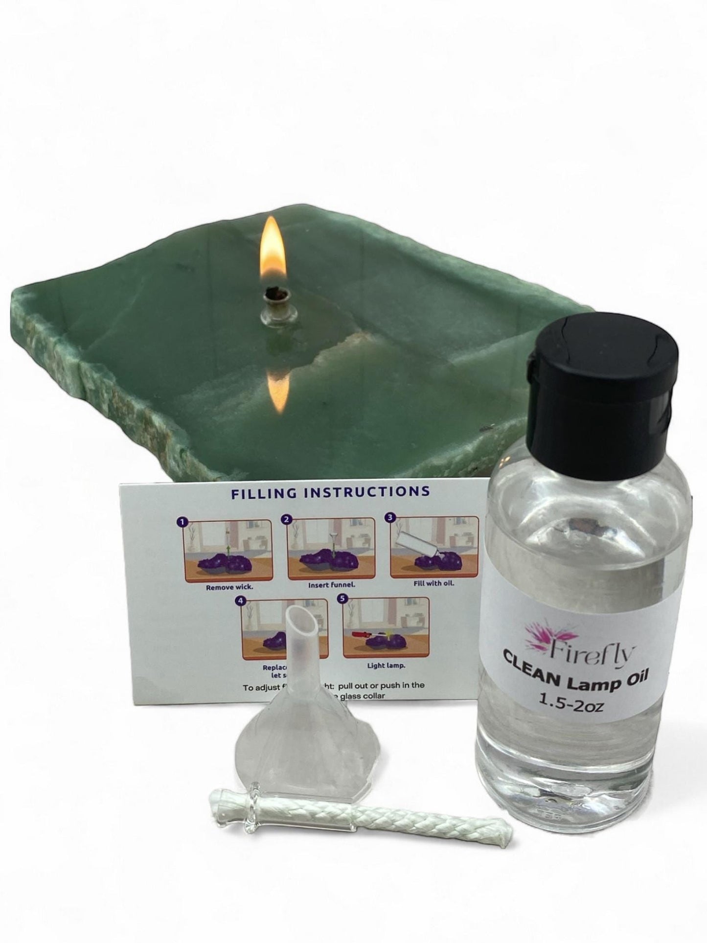[shopname] - Green Quartz Rock Oil Candle Gift Box, rock decor