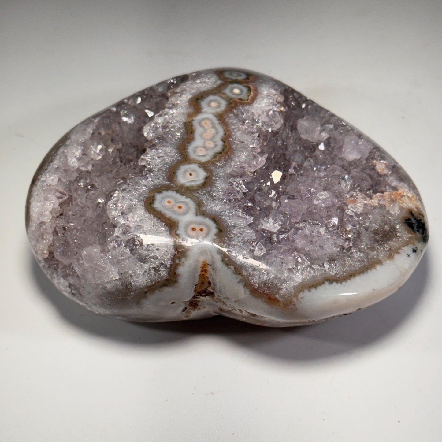 [shopname] - Amethyst Heart Carving, rock decor