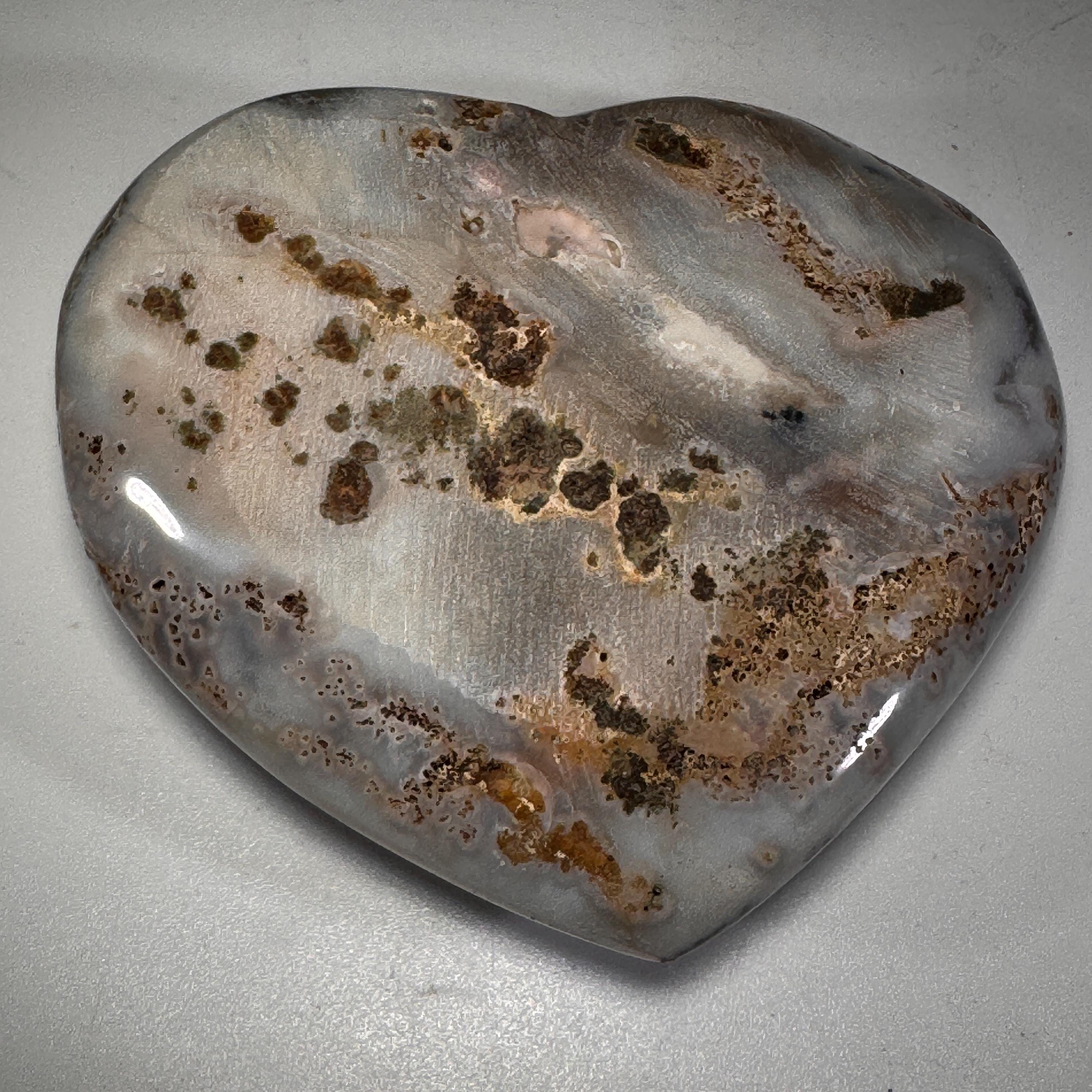 [shopname] - Amethyst Heart Carving | Polished Purple Crystal from Uruguay with stalactite eyes, rock decor