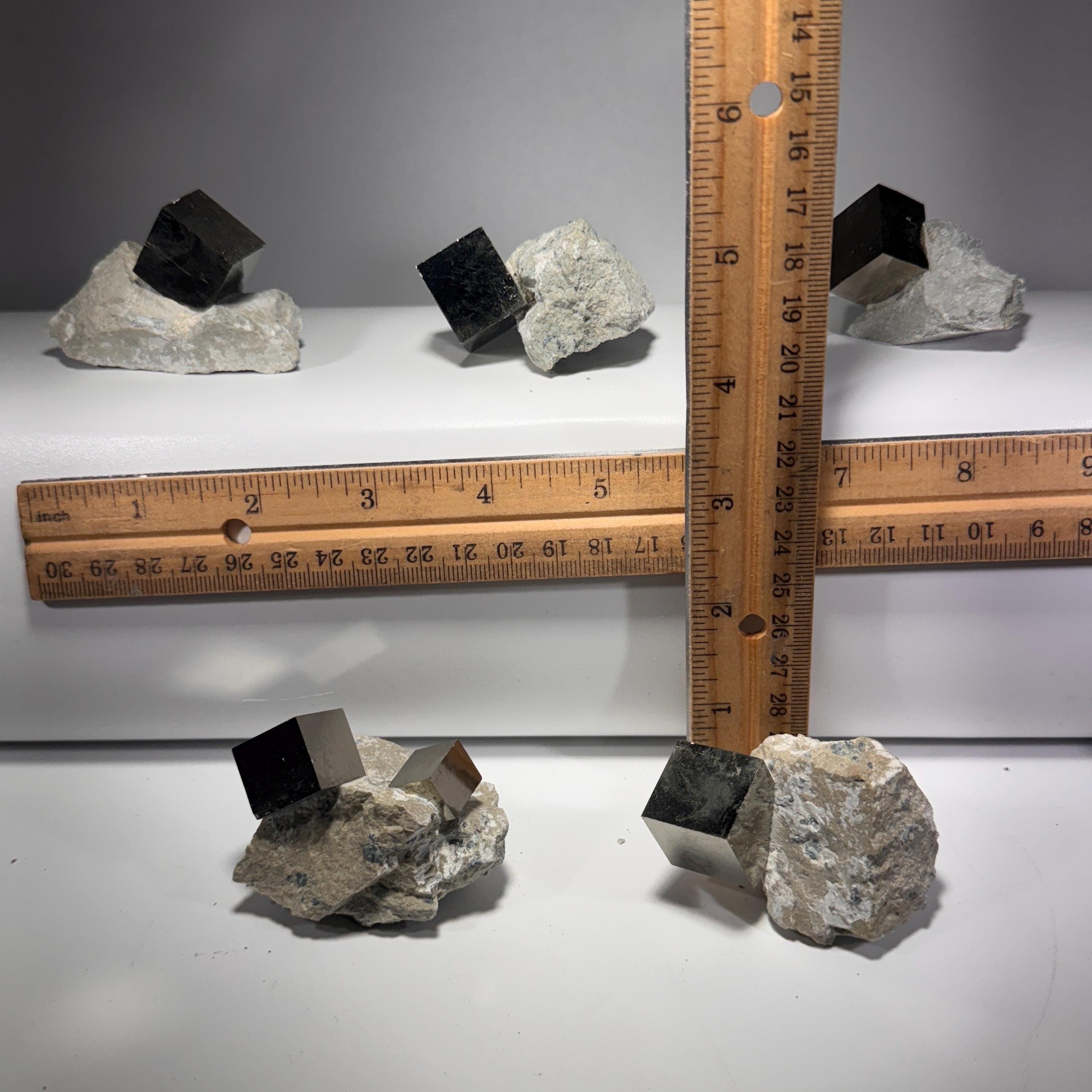 [shopname] - Medium size Pyrite cube crystals in Matrix, rock decor