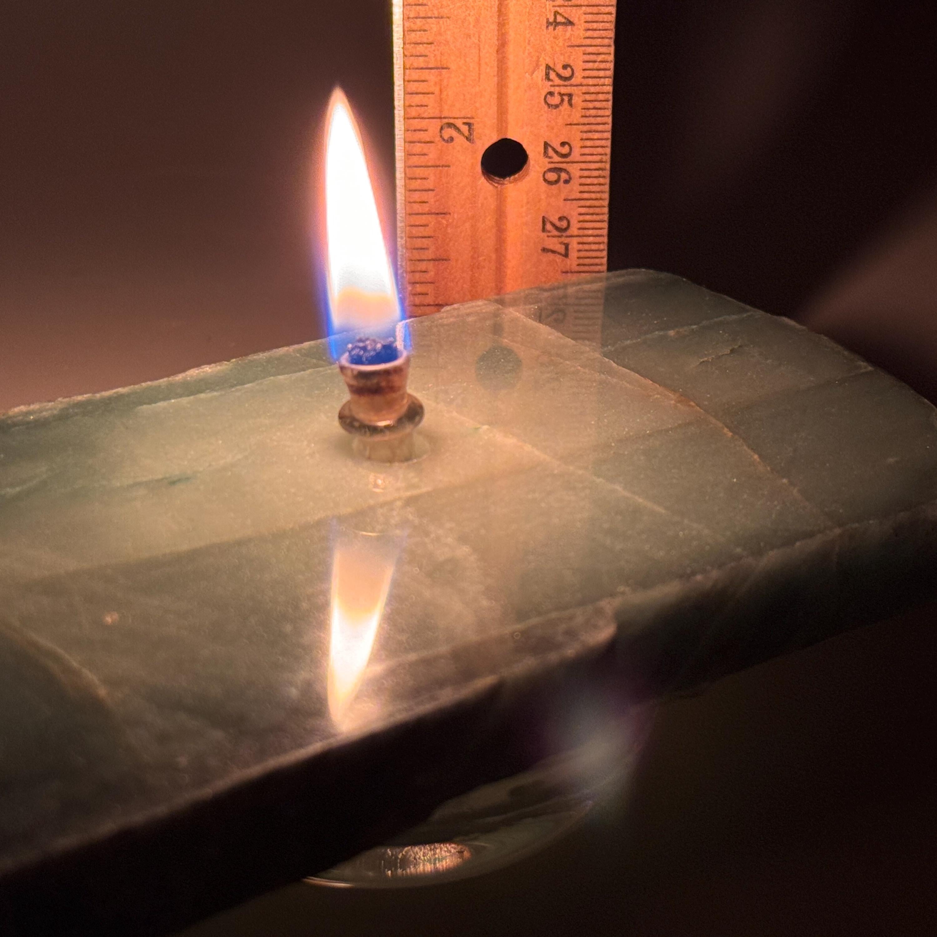 [shopname] - Rock Oil Candle - green quartz, rock decor