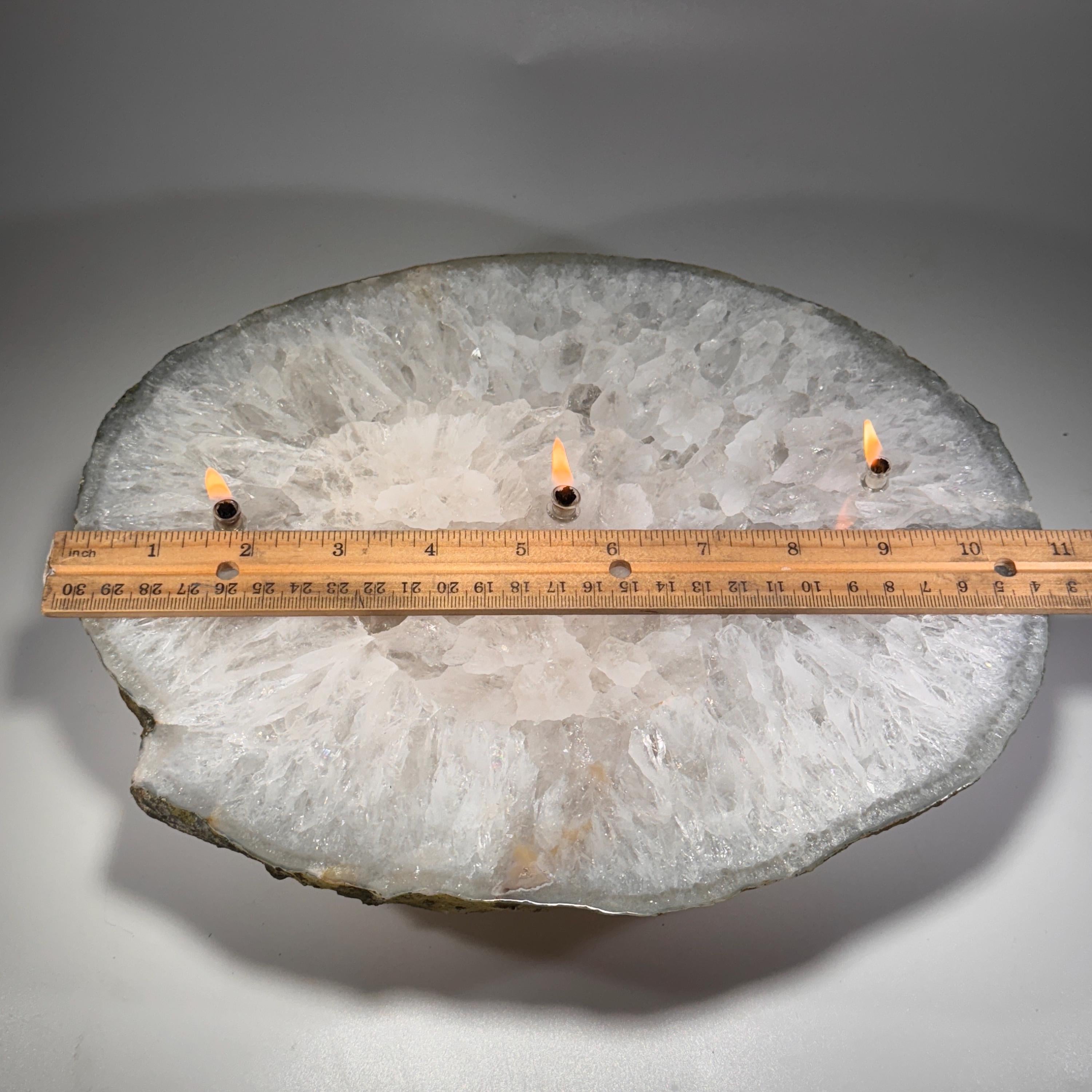 [shopname] - Rock Candle - Large Agate Slab, rock decor