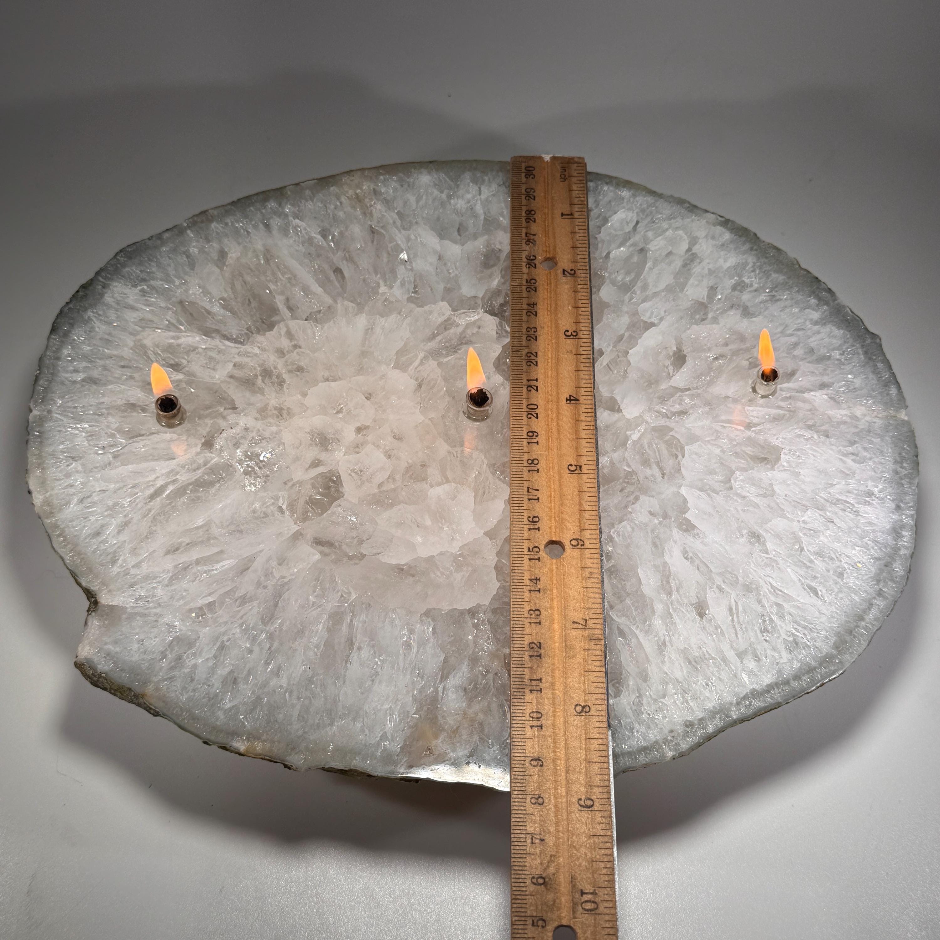 [shopname] - Rock Candle - Large Agate Slab, rock decor