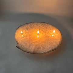 [shopname] - Rock Candle - Large Agate Slab, rock decor