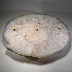 [shopname] - Rock Candle - Large Agate Slab, rock decor