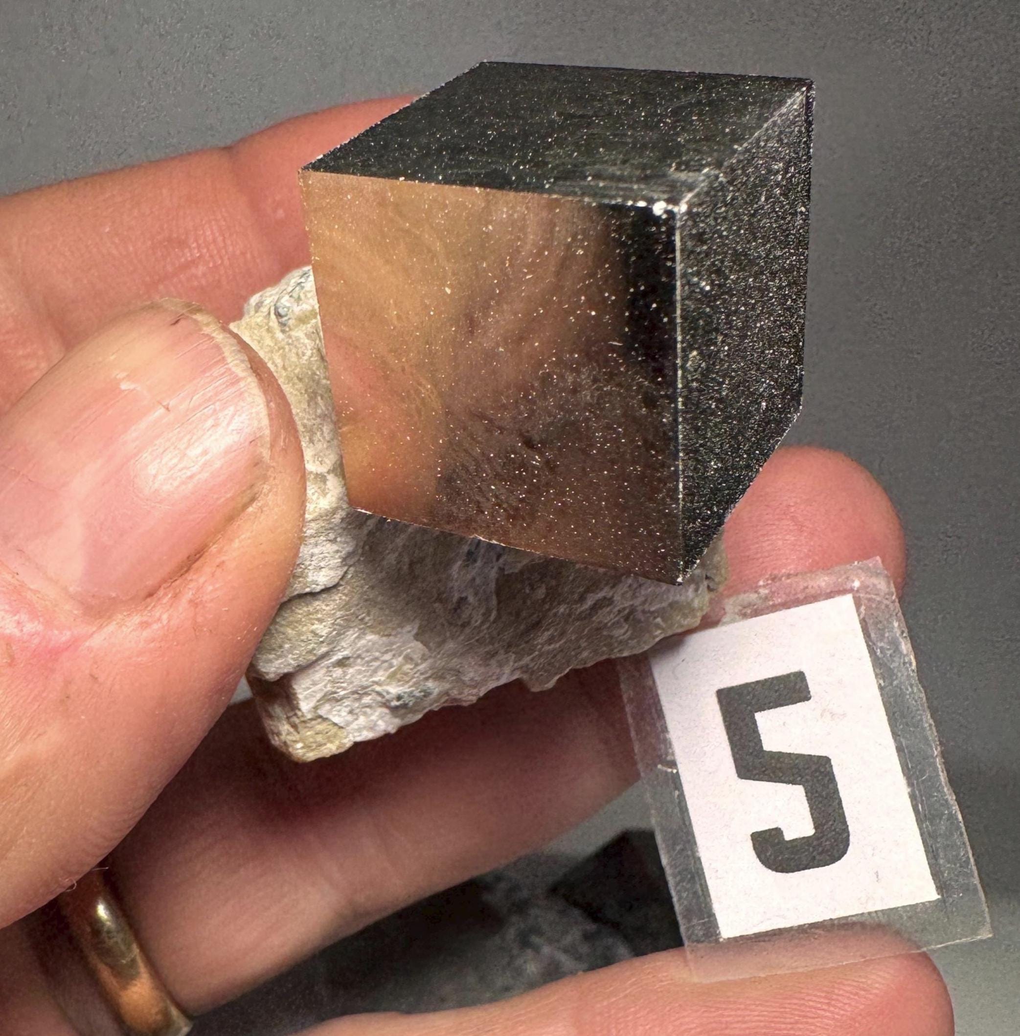 [shopname] - Medium size Pyrite cube crystals in Matrix, rock decor