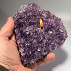 [shopname] - Rock oil lamp, Amethyst geode, rock decor