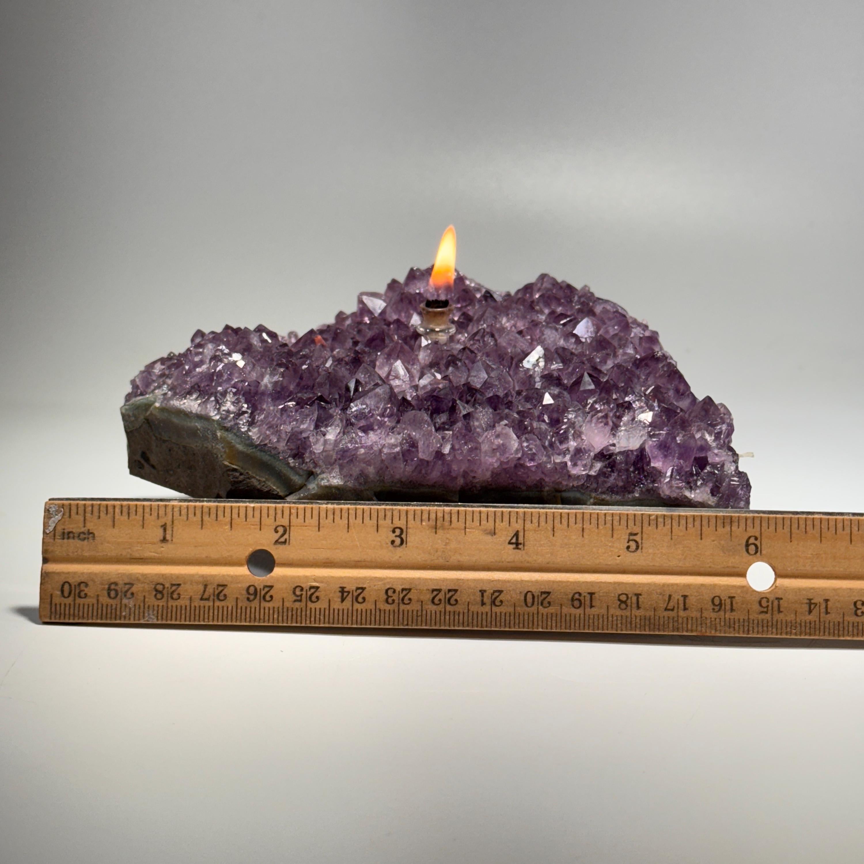 [shopname] - Rock oil lamp, Amethyst geode, rock decor