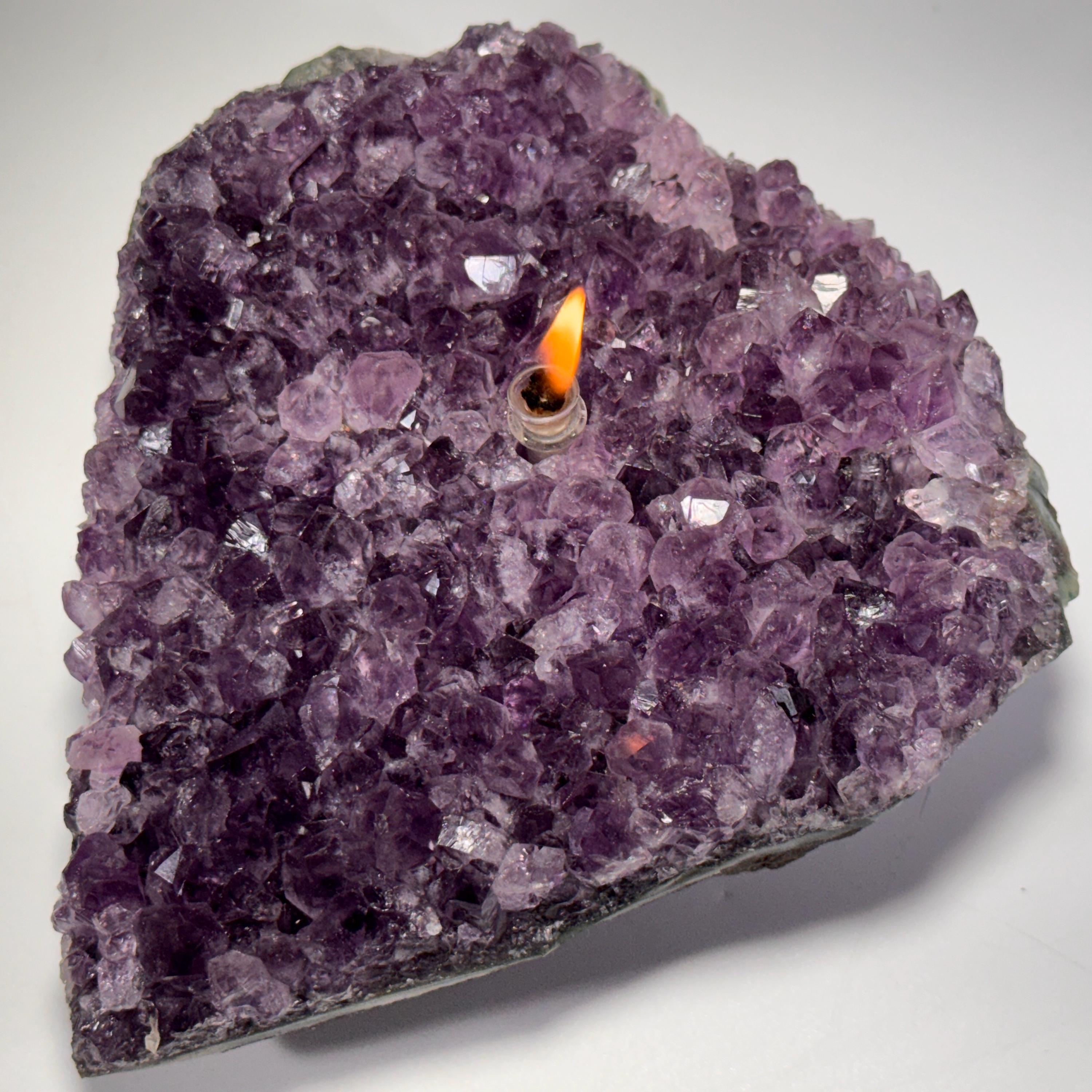[shopname] - Rock oil lamp, Amethyst geode, rock decor