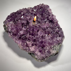 [shopname] - Rock oil lamp, Amethyst geode, rock decor
