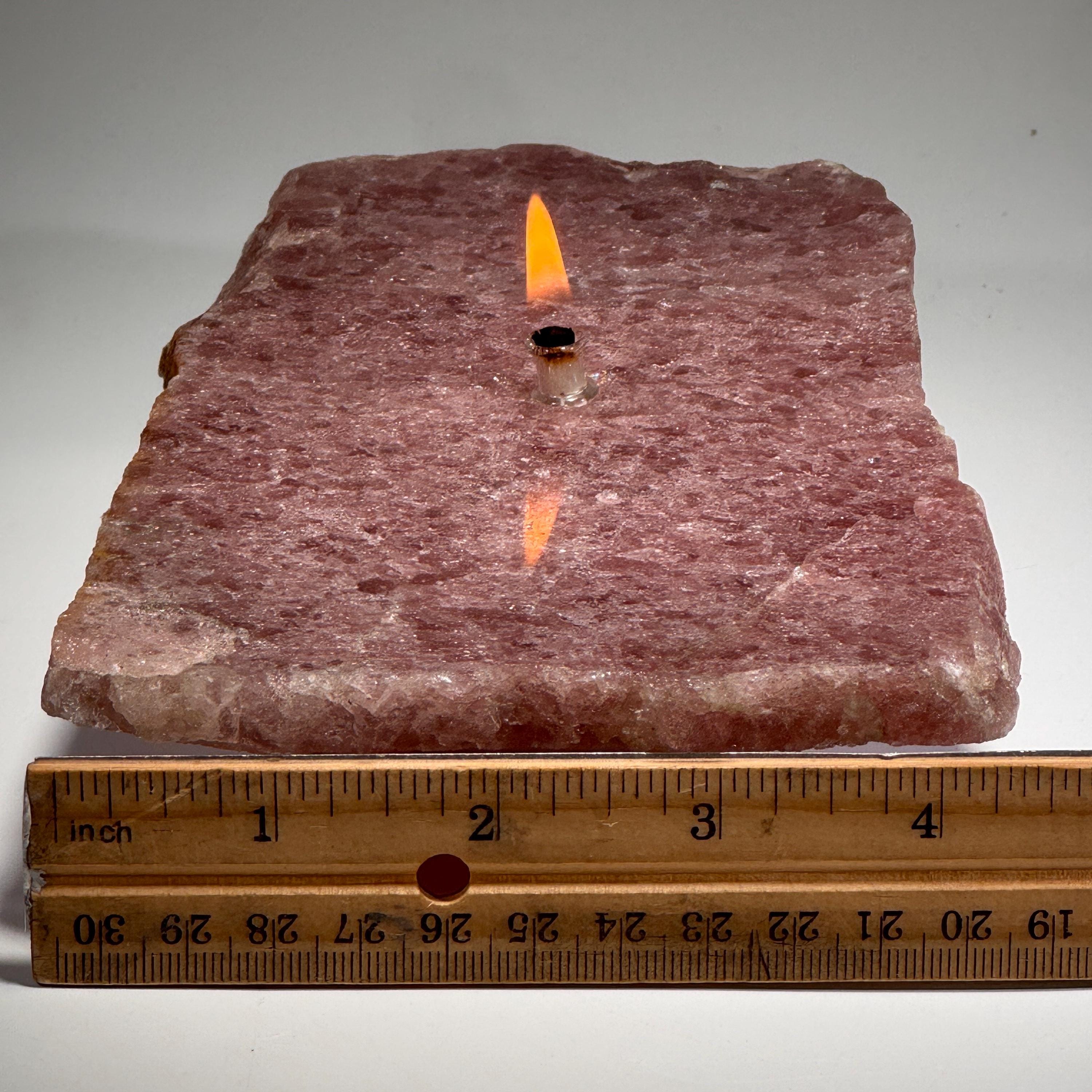[shopname] - Red Aventurine Rock Candle, rock decor