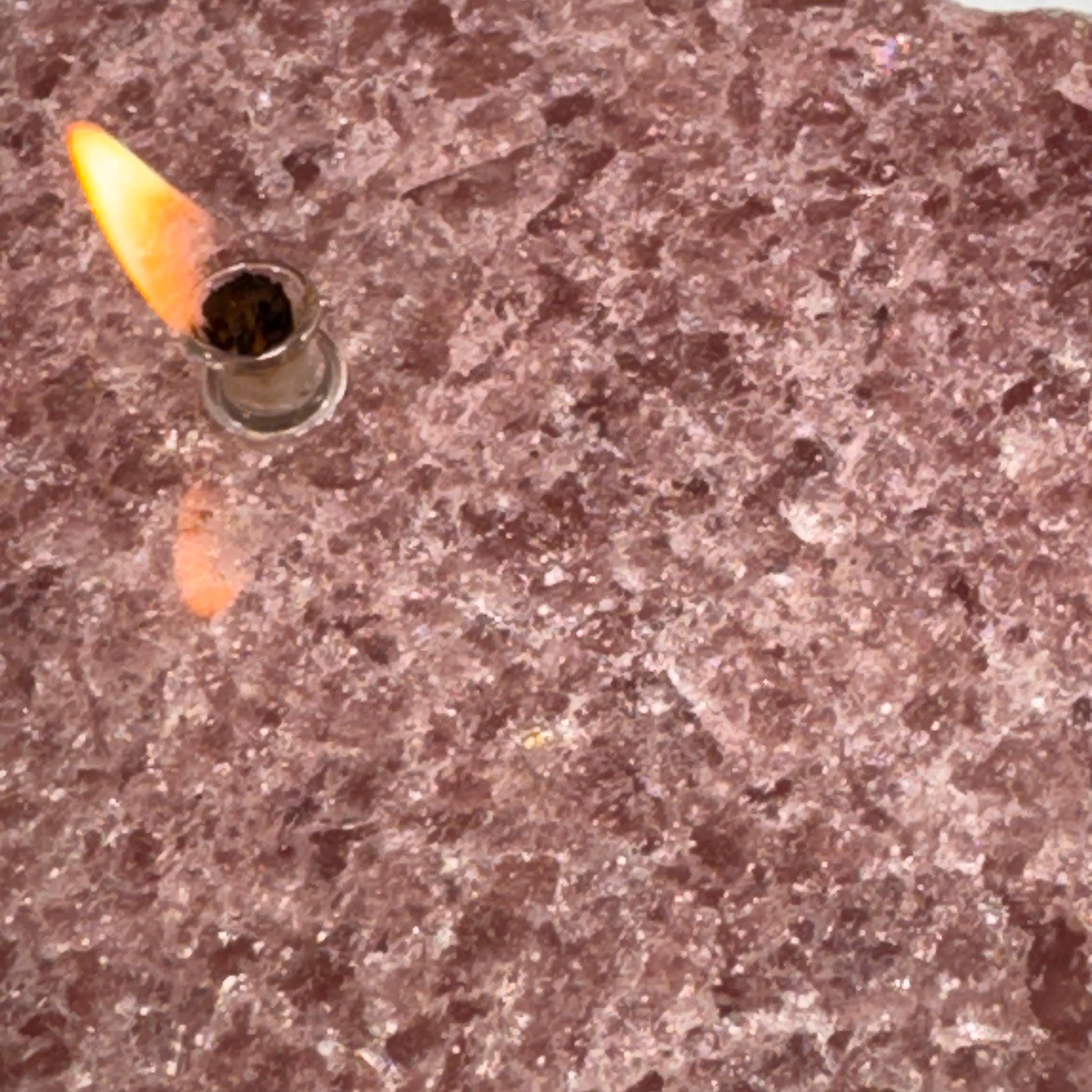 [shopname] - Red Aventurine Rock Candle, rock decor