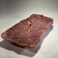 [shopname] - Red Aventurine Rock Candle, rock decor