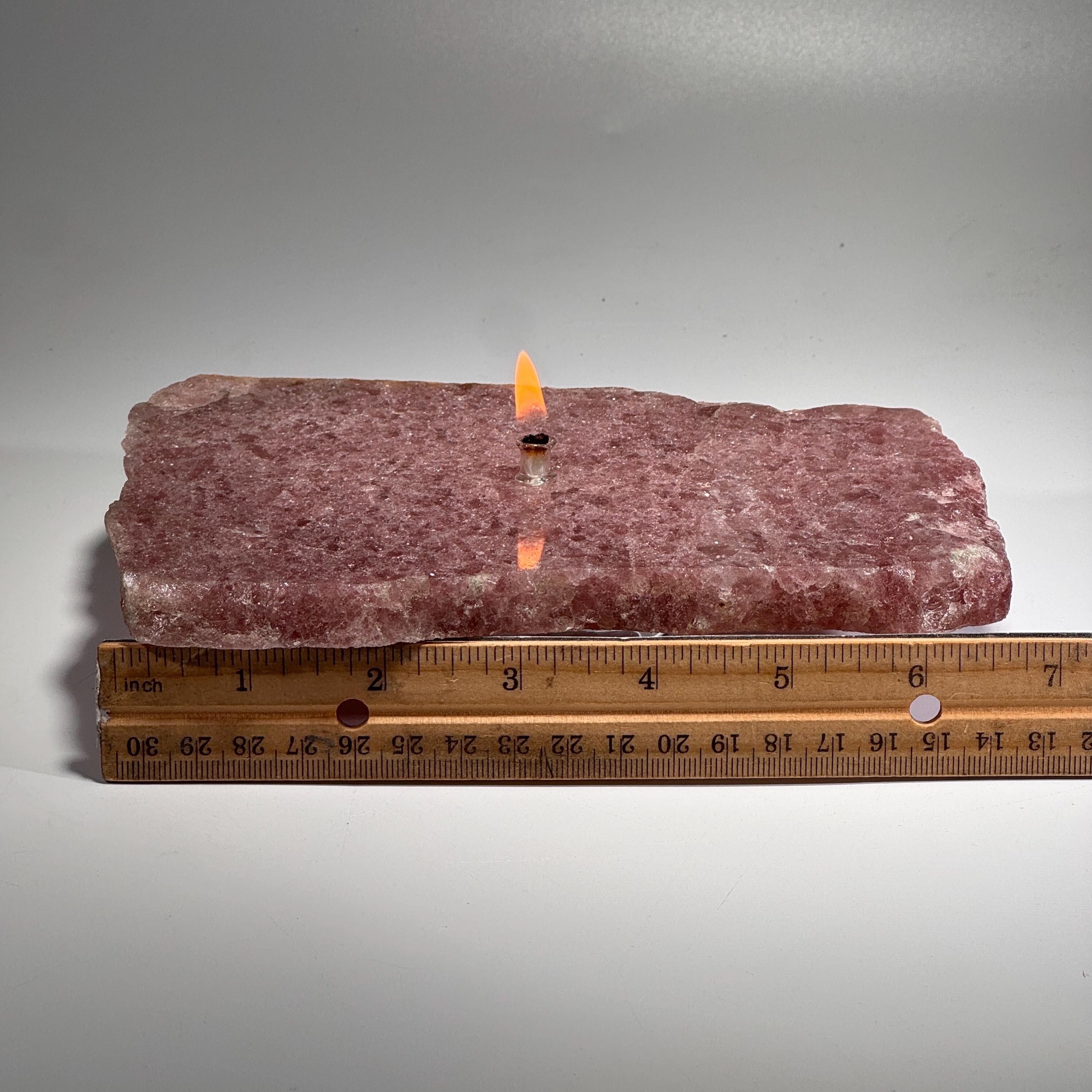 [shopname] - Red Aventurine Rock Candle, rock decor