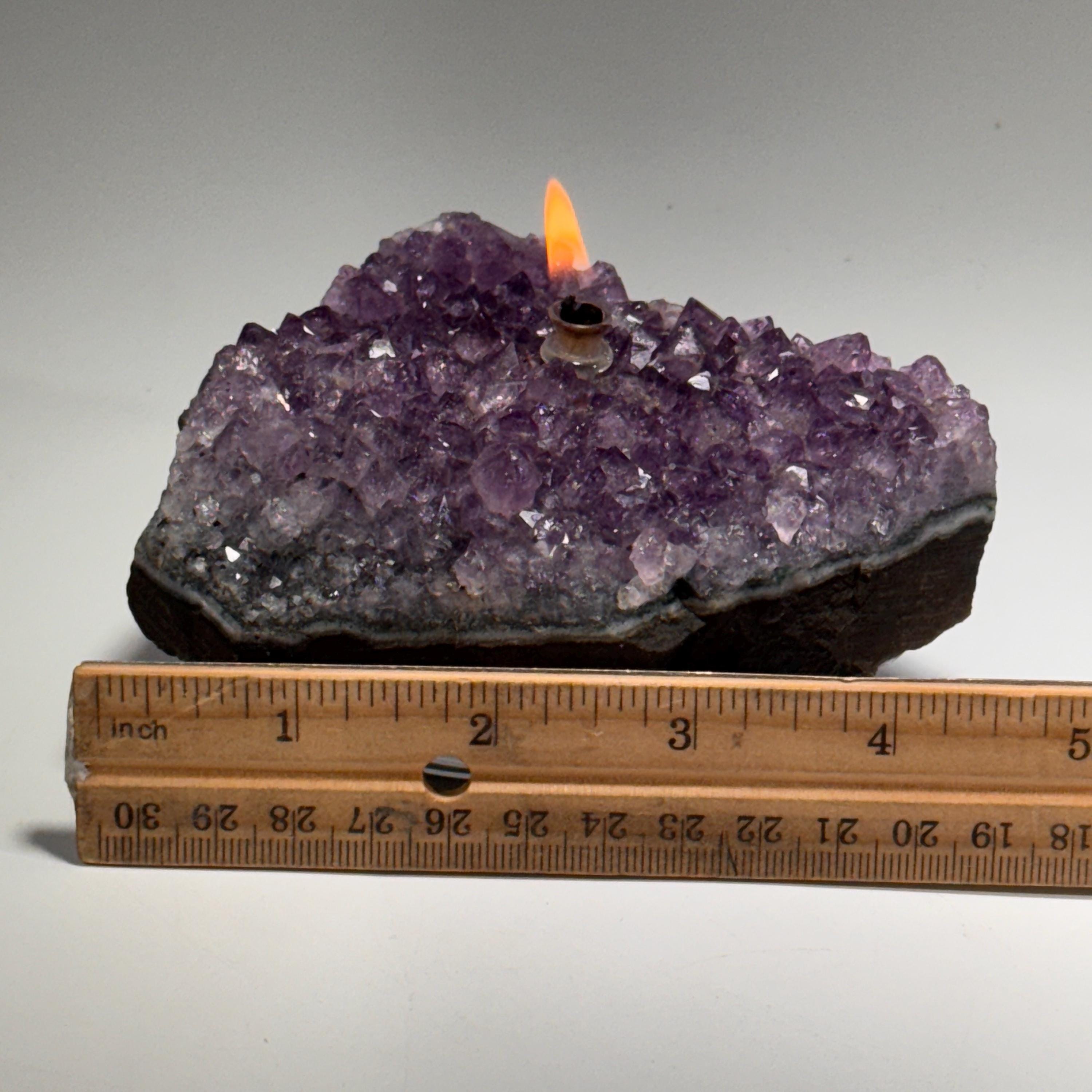 [shopname] - Rock oil lamp, Amethyst geode | Home Rock Decor, rock decor