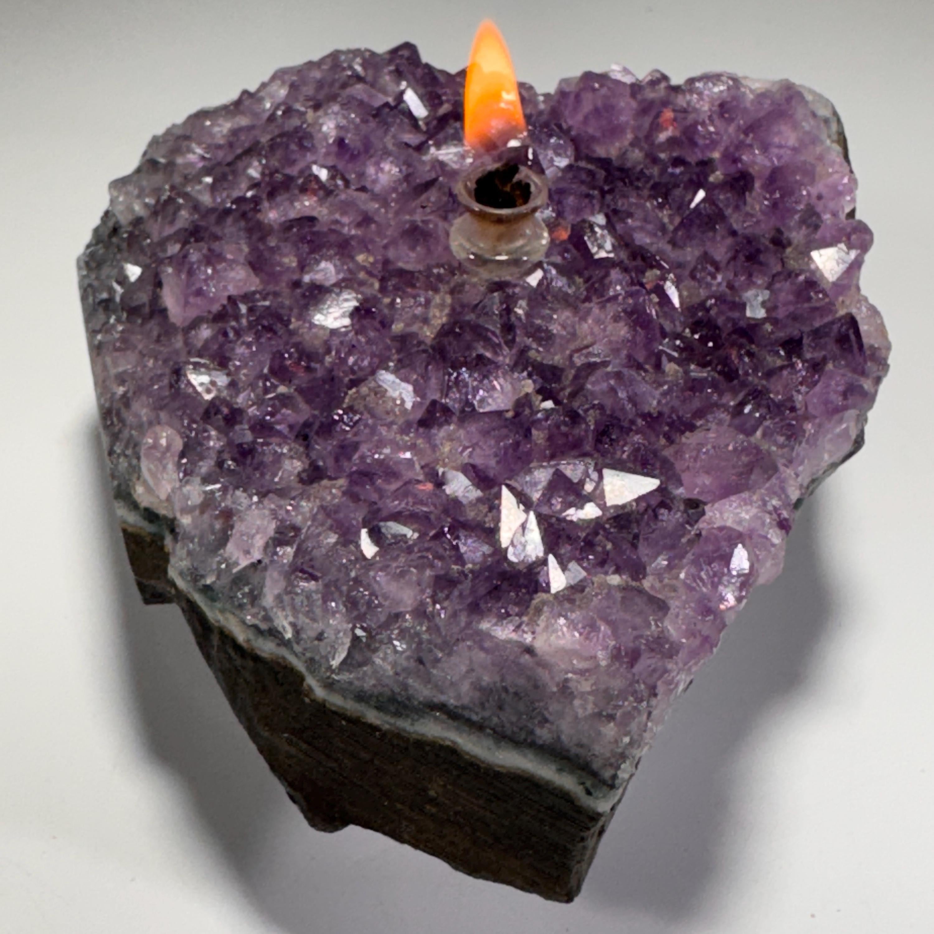 [shopname] - Rock oil lamp, Amethyst geode | Home Rock Decor, rock decor