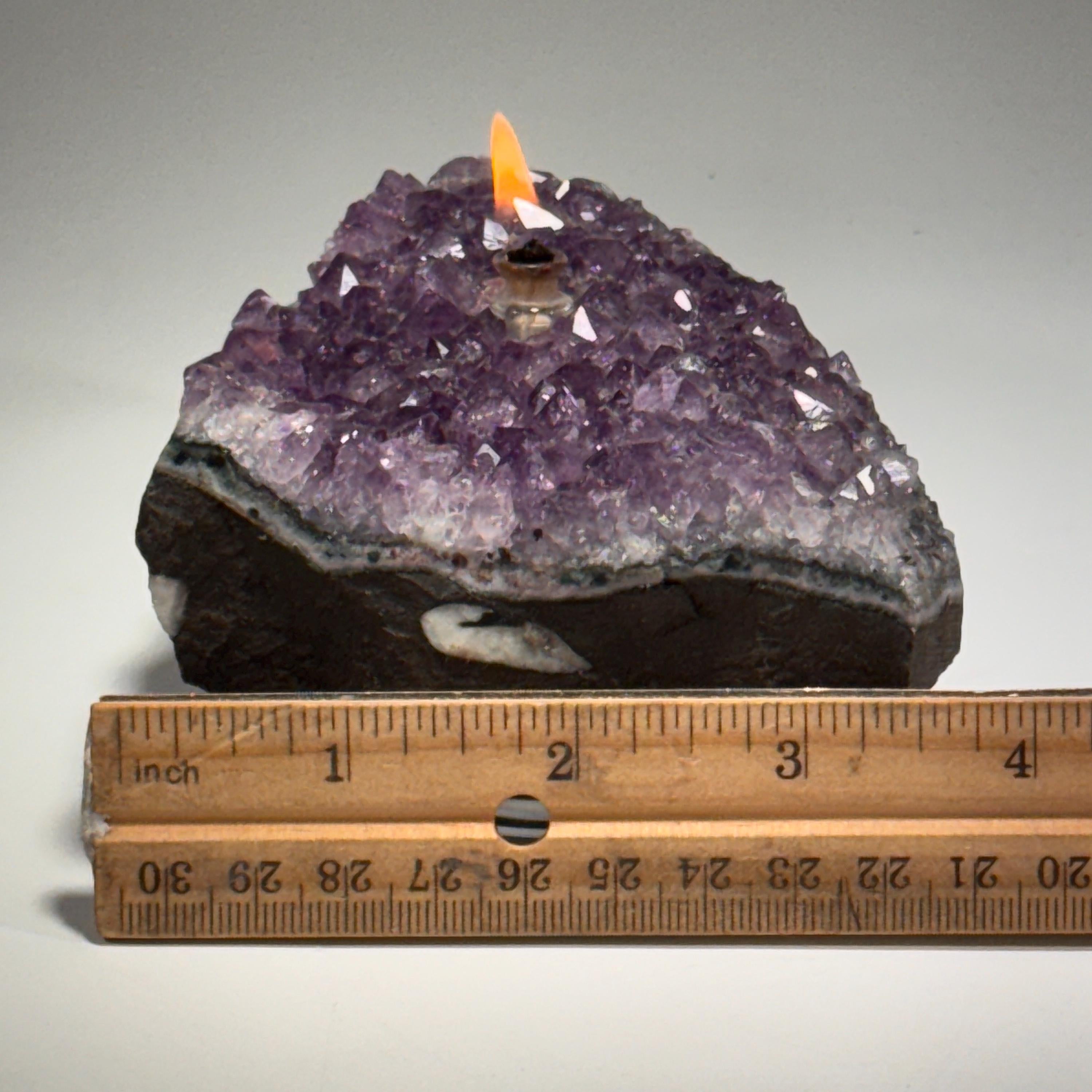 [shopname] - Rock oil lamp, Amethyst geode | Home Rock Decor, rock decor