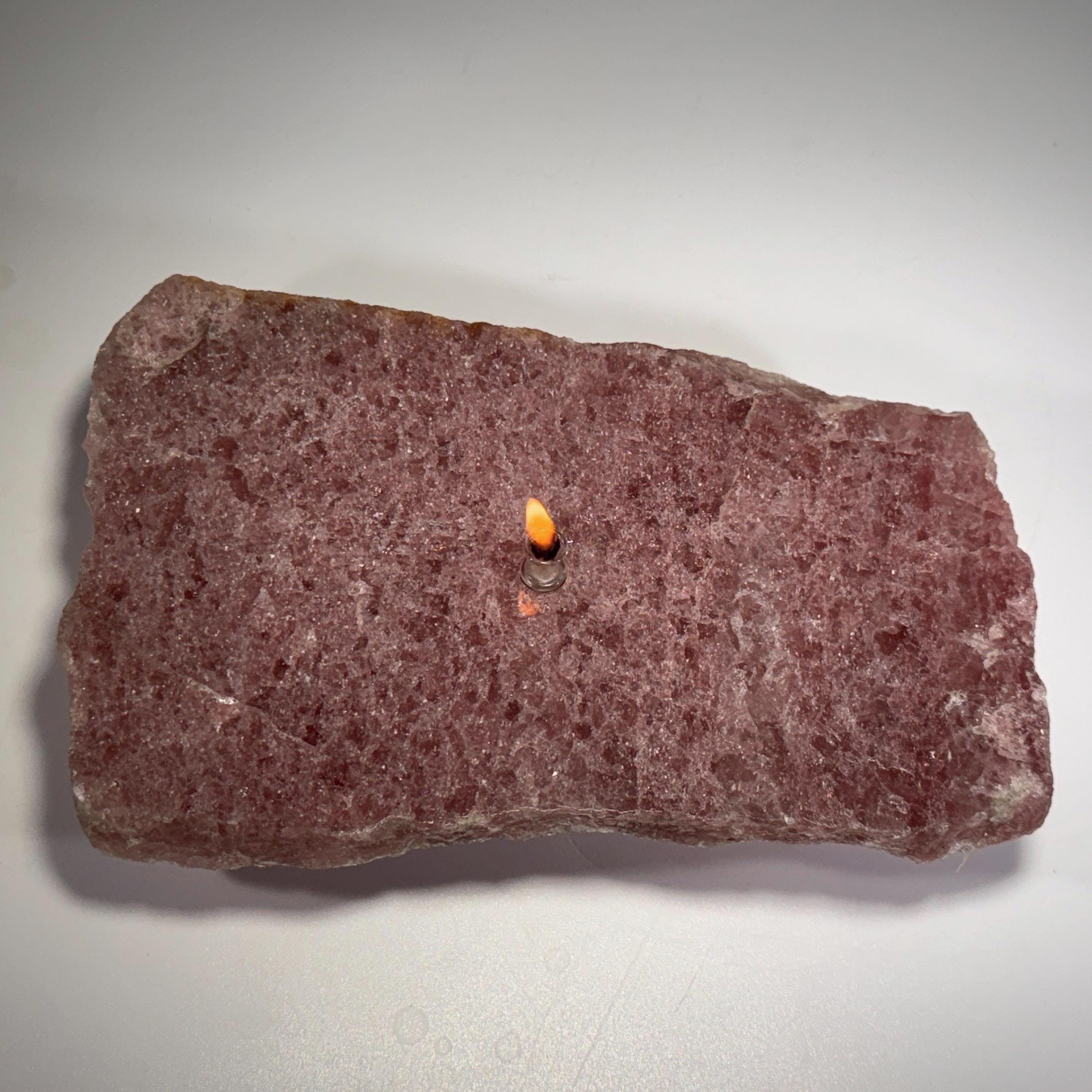 [shopname] - Red Aventurine Rock Candle, rock decor