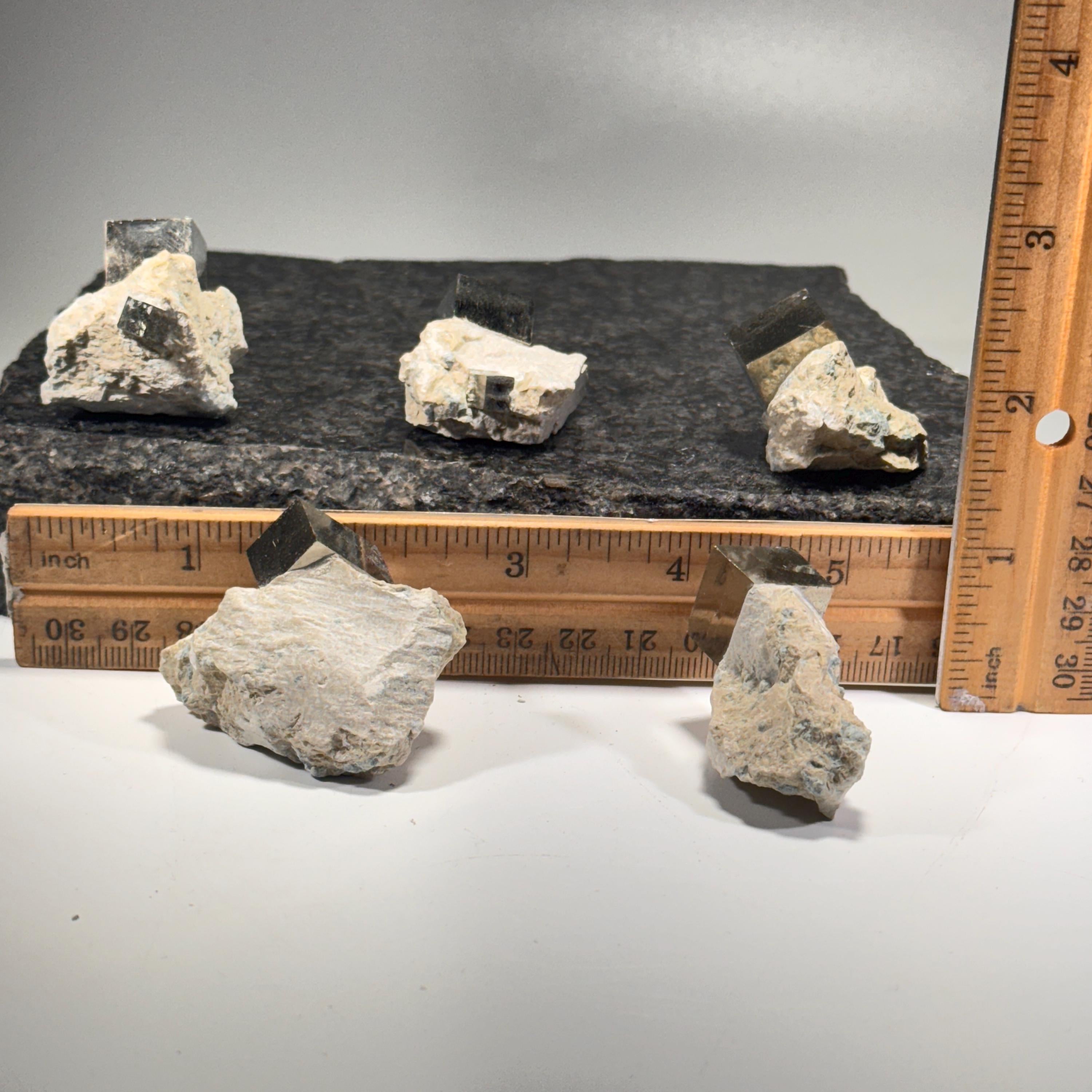 [shopname] - Pyrite cube cluster in matrix, rock decor